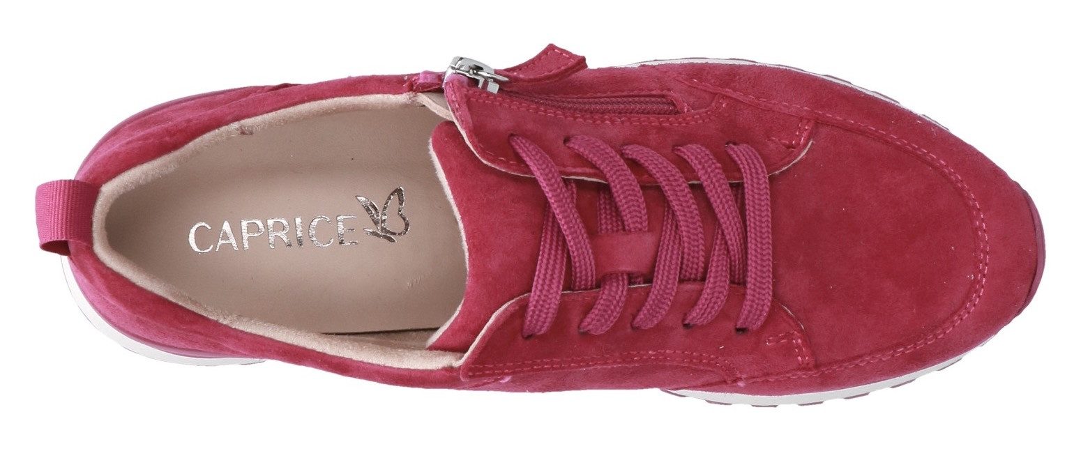 Caprice Sneakers met sleehak , vrijetijdsschoen, lage schoen, veterschoen in comfortwijdte g (= breed)