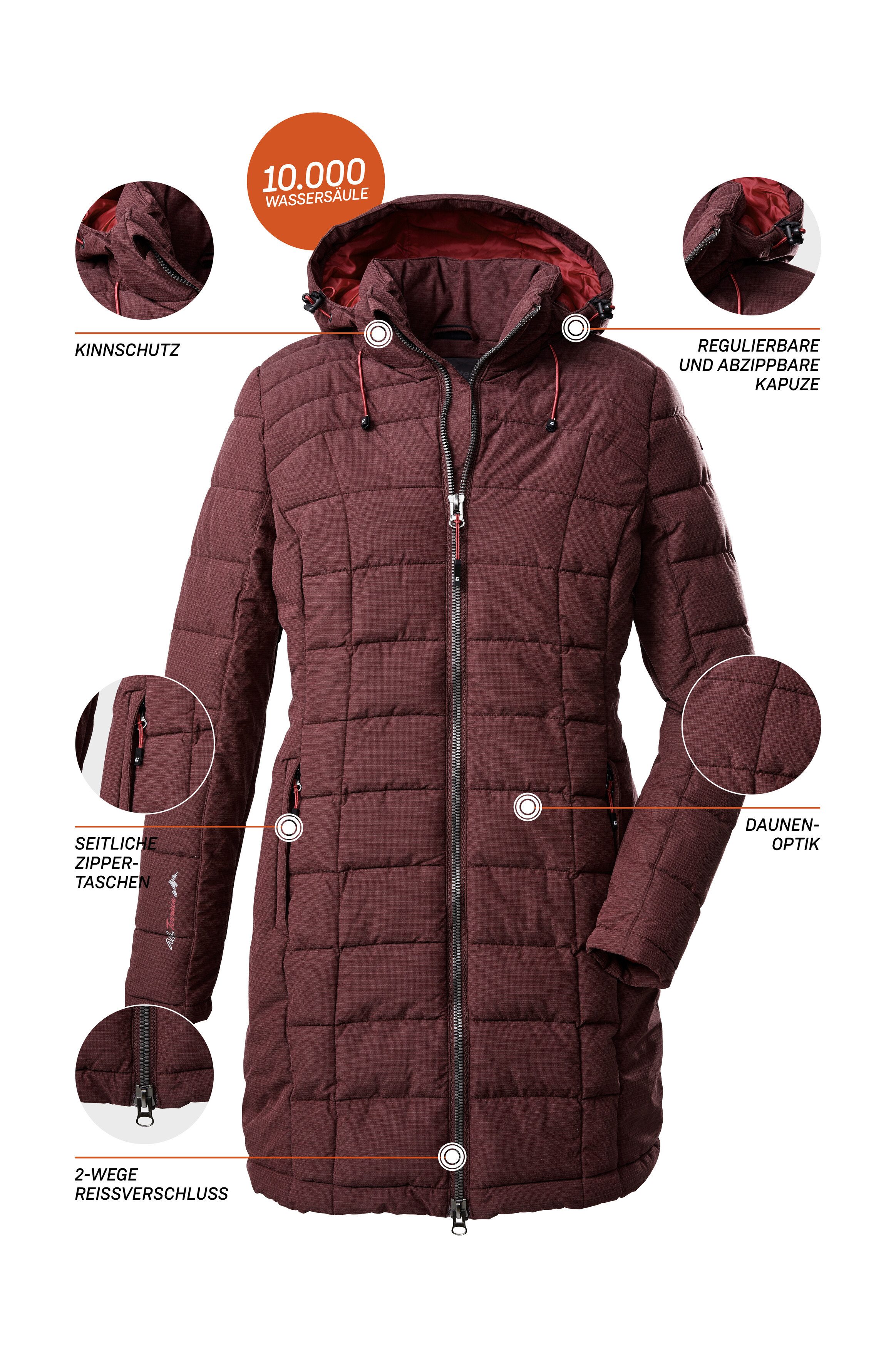 Killtec Gewatteerde jas Skane WMN Quilted PRK Moderne parka van killtec: warm, water- en winddicht, ademend