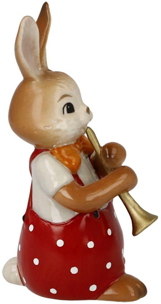 Goebel Paashaas Figuur Haas - Schattige Fluitspeler Osterfiguur, decoratieve figuur, Pasen, Pasen decoratie (1 stuk)