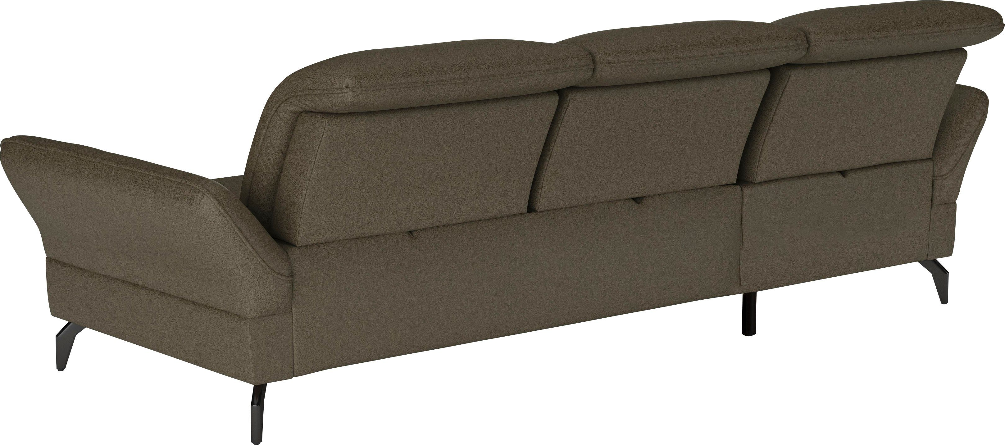 sit&more Hoekbank Leandro L-vorm Naar keuze met bed, hoofdbord en armleuningfunctie, en bedkist