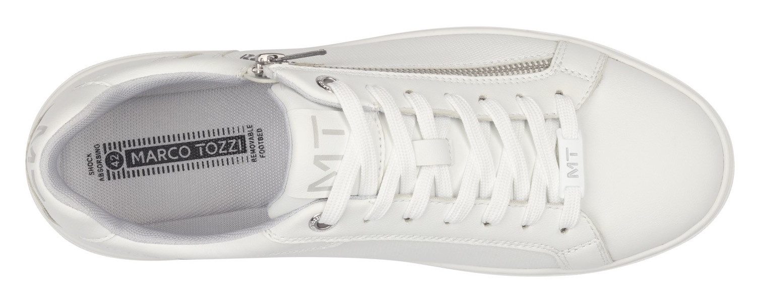Marco Tozzi Plateausneakers , vrijetijdsschoen, lage schoen, veterschoen met perforatie