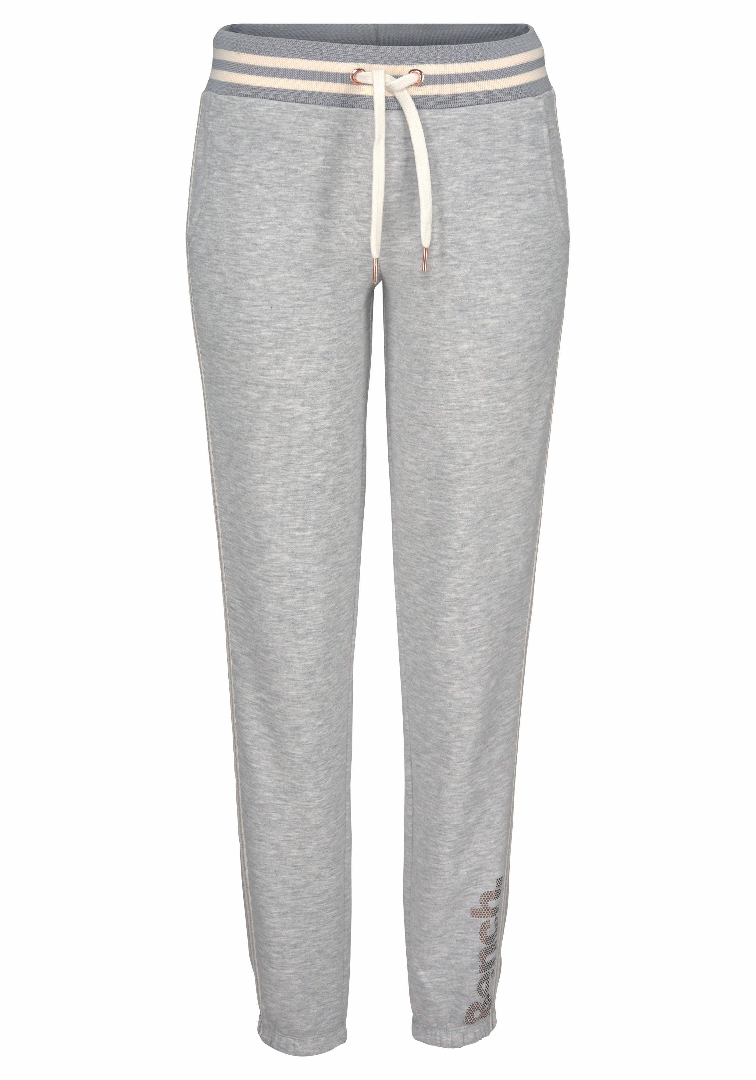 Bench. Relaxbroek met gestreepte tailleband en glansprint, loungewear, loungepak