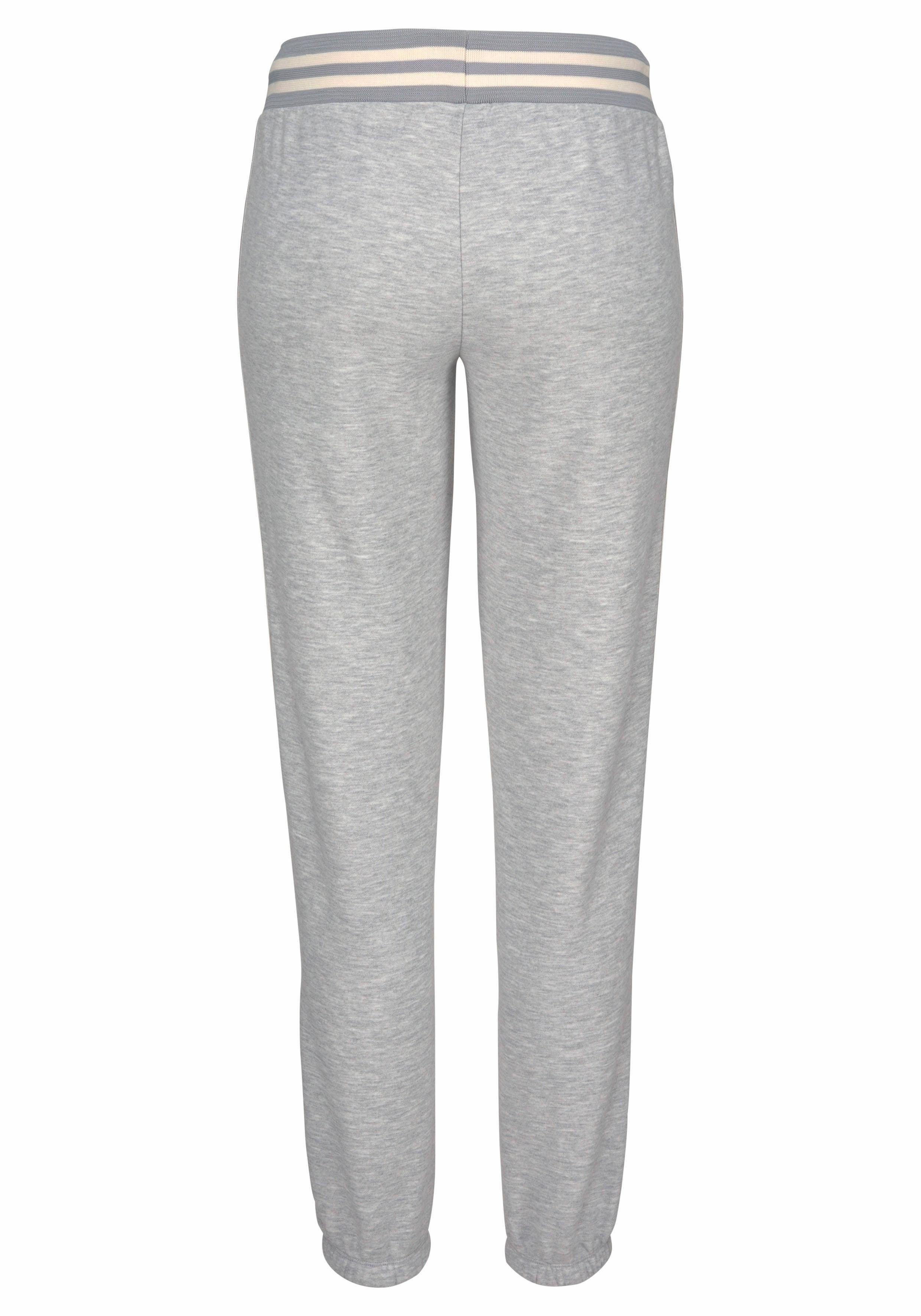 Bench. Relaxbroek met gestreepte tailleband en glansprint, loungewear, loungepak