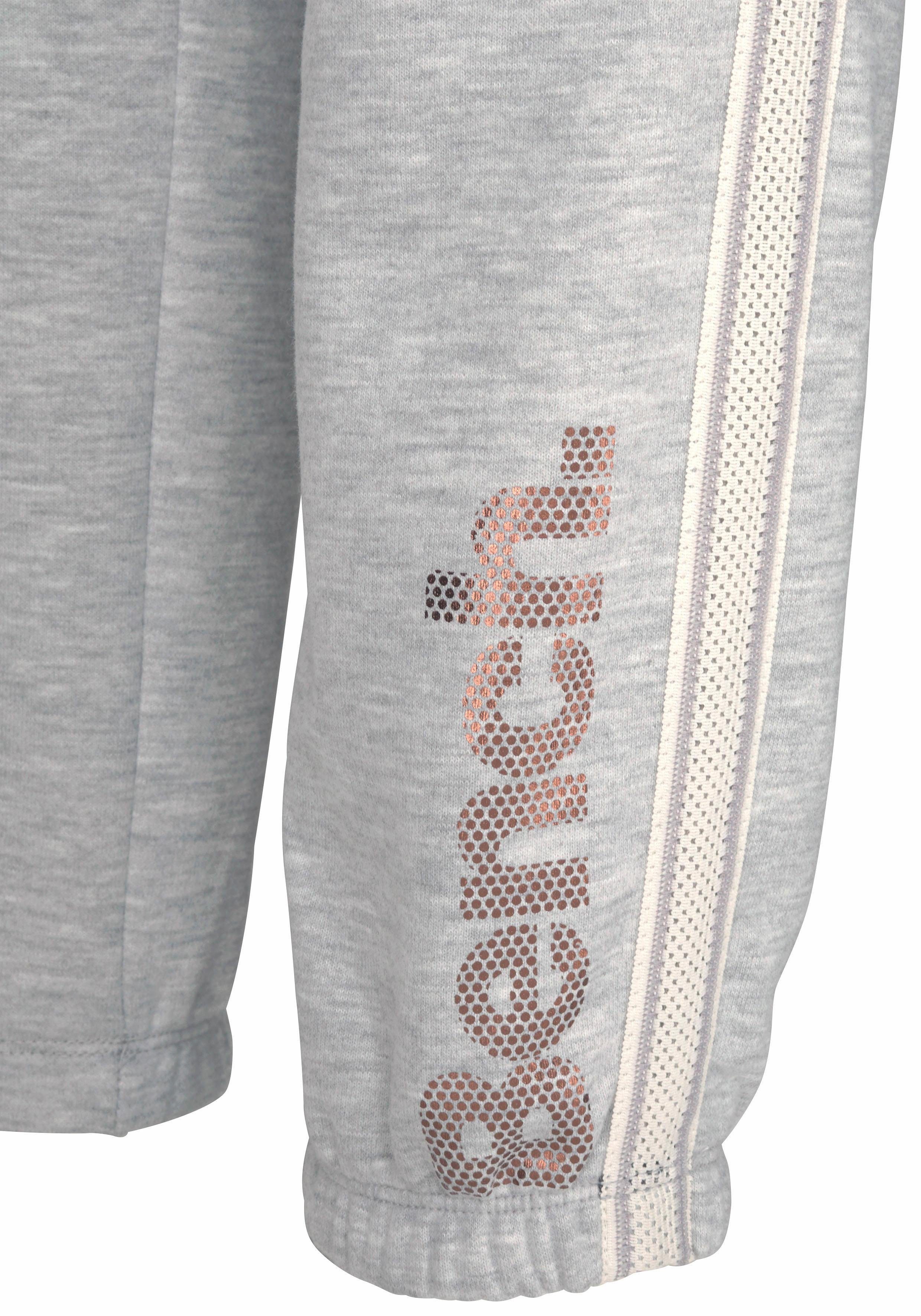 Bench. Relaxbroek met gestreepte tailleband en glansprint, loungewear, loungepak