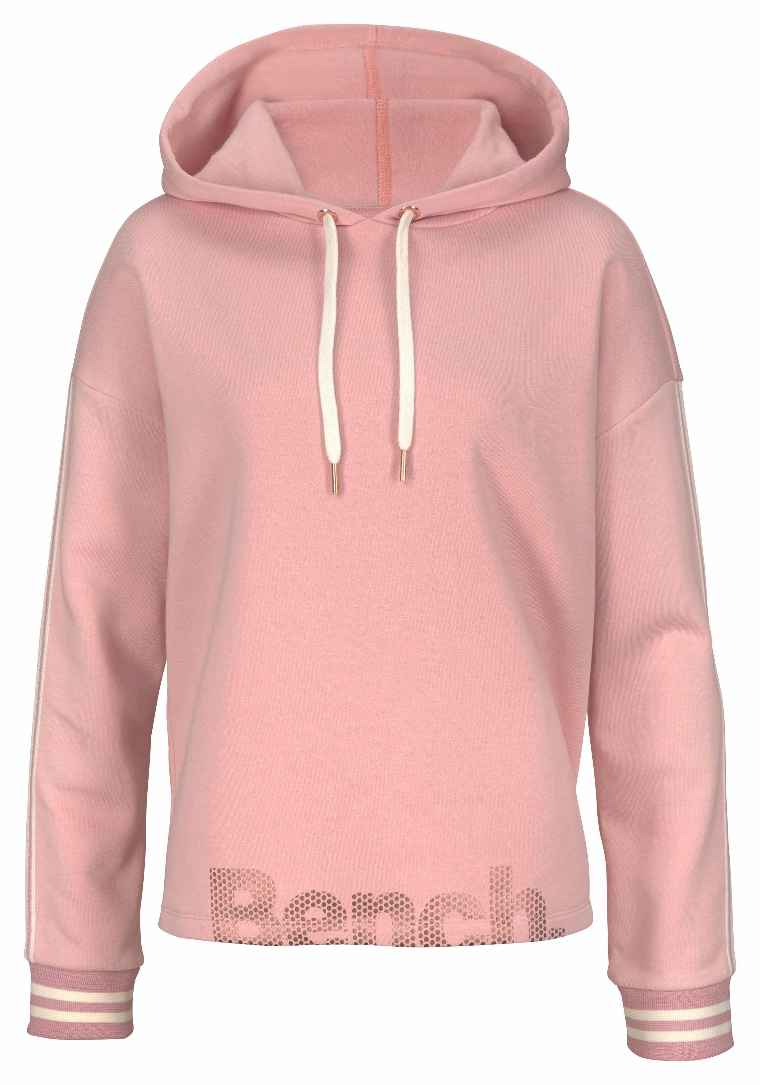 Bench. Hoodie met gestreepte tailleband en glansprint, loungewear, loungepak, hoodie