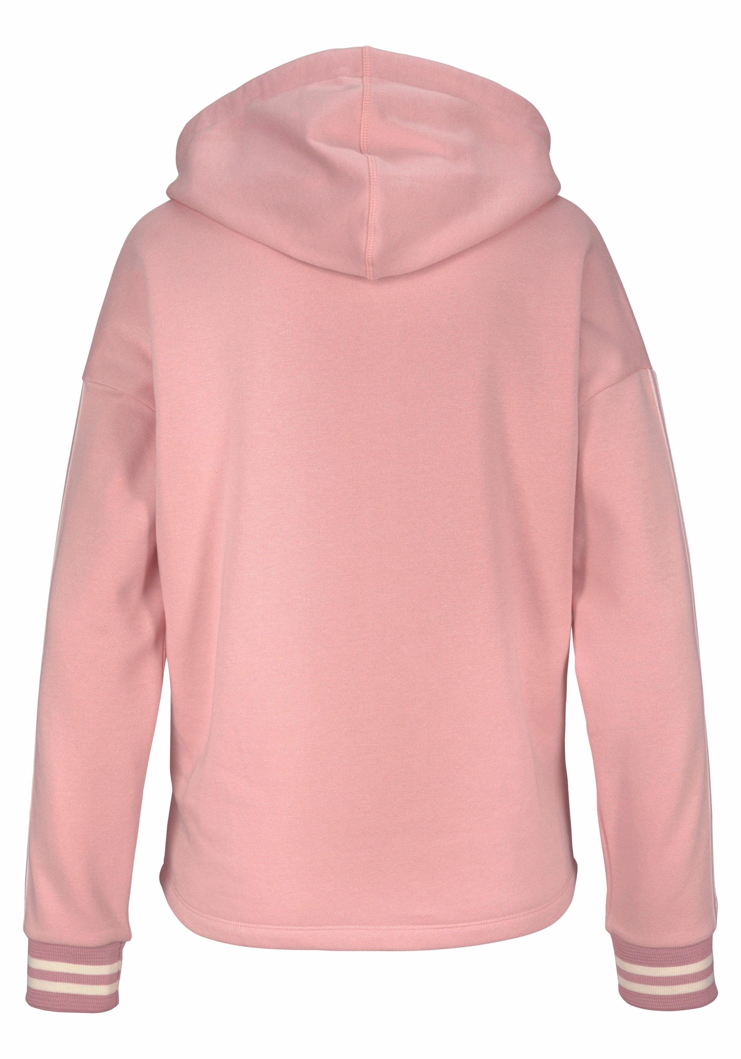 Bench. Hoodie met gestreepte tailleband en glansprint, loungewear, loungepak, hoodie