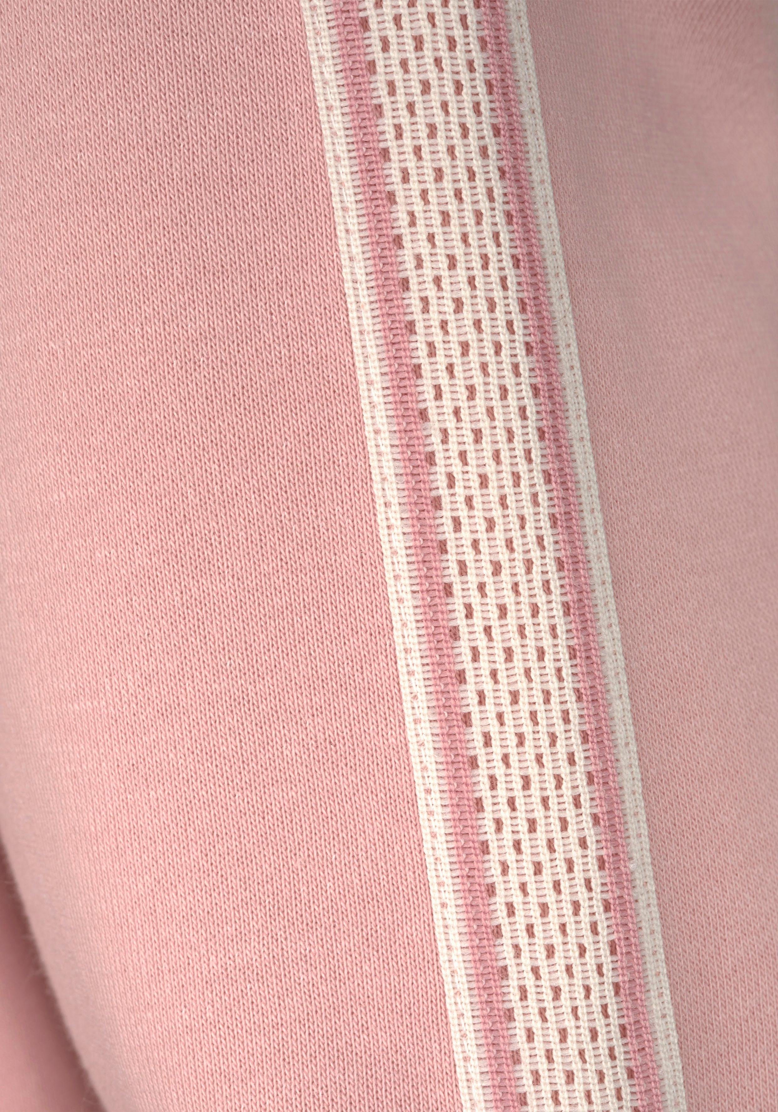 Bench. Hoodie met gestreepte tailleband en glansprint, loungewear, loungepak, hoodie