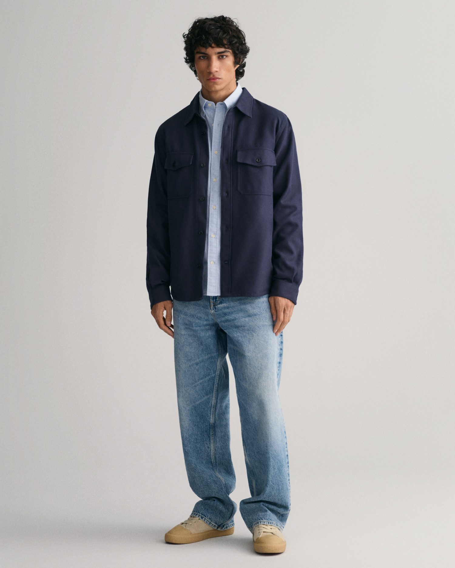 Gant Overhemd met lange mouwen Slim fit Oxford overhemd gestructureerd duurzaam dikker
