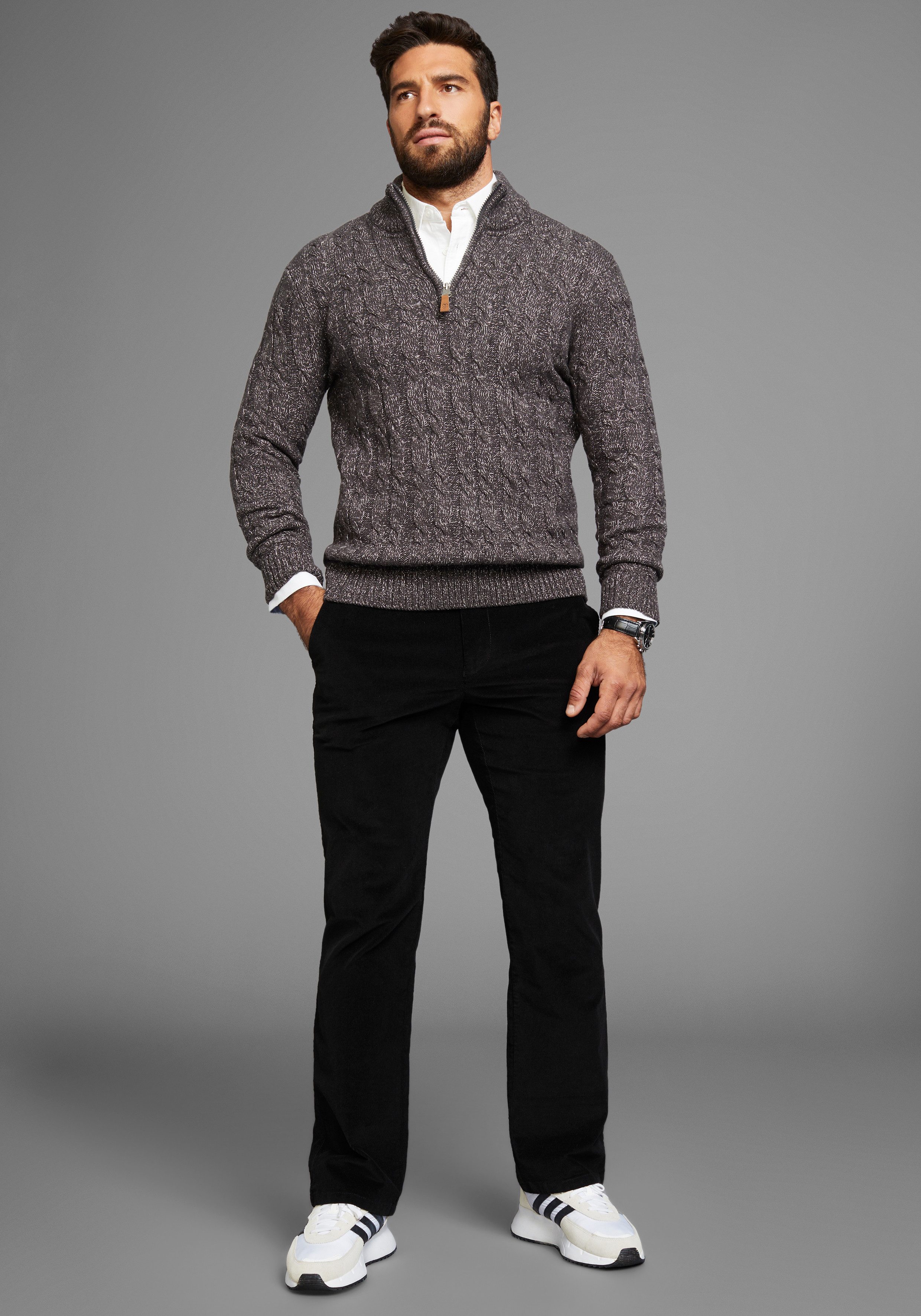 Man's World Broek met elastische band Van cord met stretchband