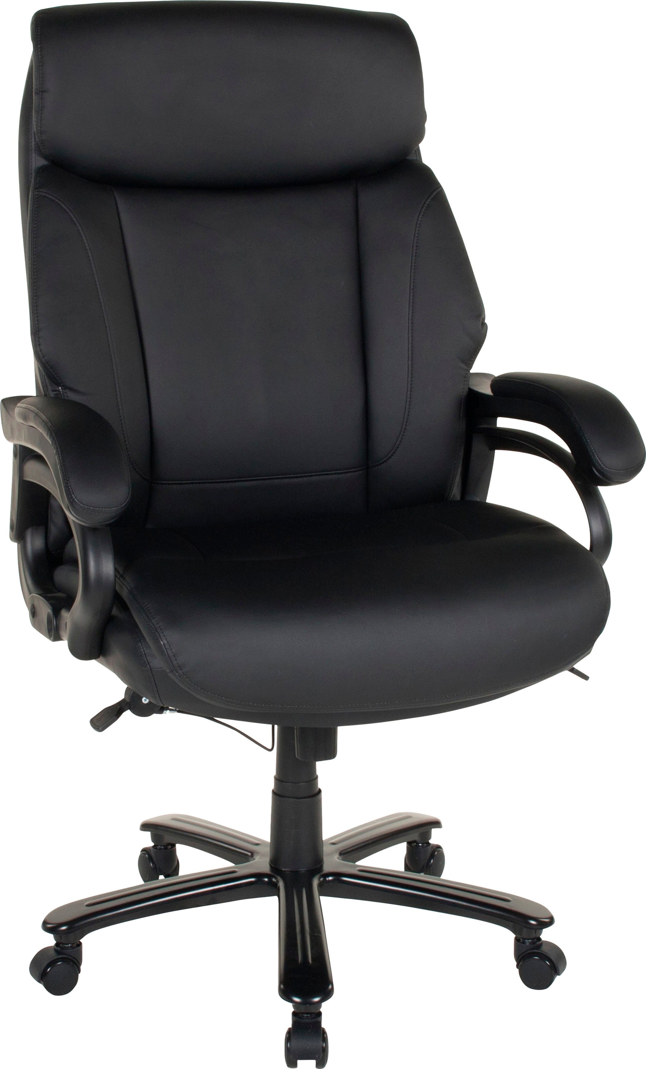 duo collection bureaustoel ennio 180 belastbaar tot 180 kg, directiestoel, schommelfunctie  ergonomisch comfort zwart