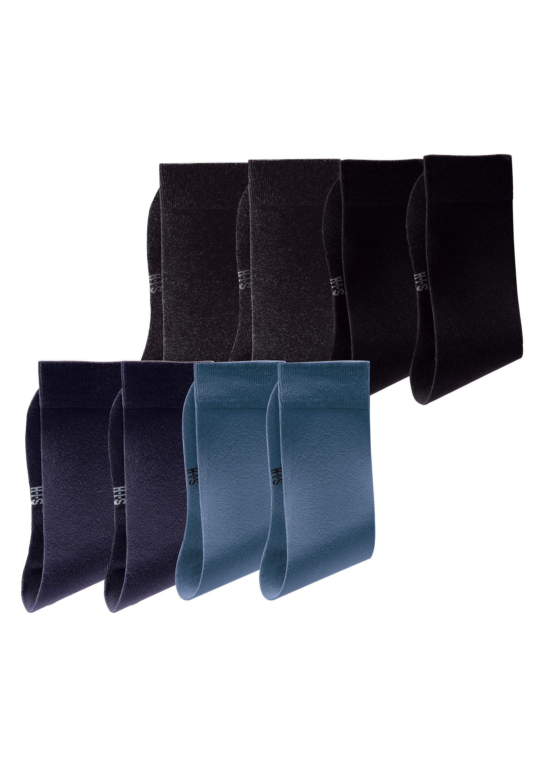 H.I.S Basic sokken met een hoog katoengehalte (set, 4 paar)