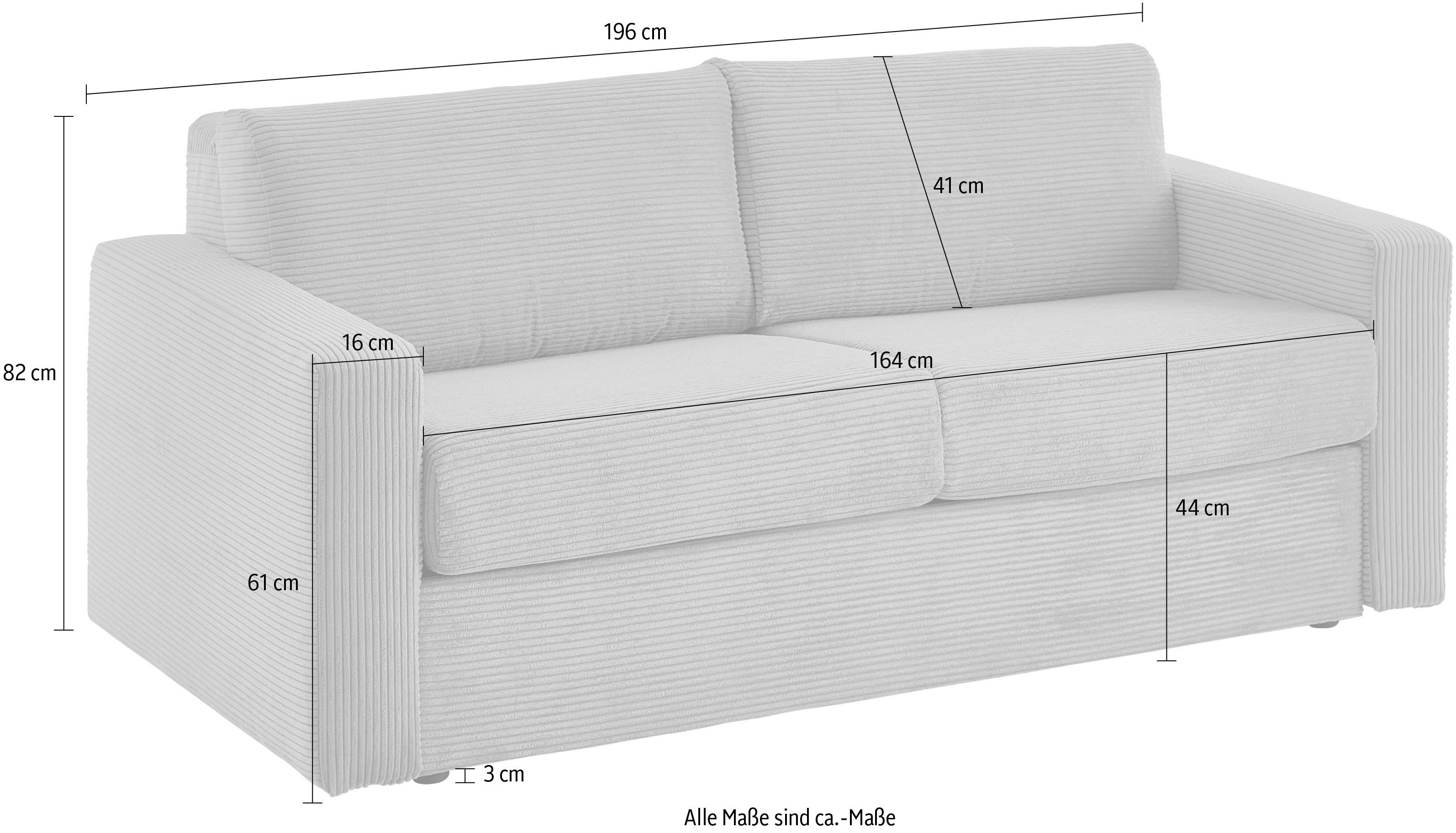 ATLANTIC home collection Slaapbank Rolando geschikt als volwaardig bed inclusief hoogwaardig matras