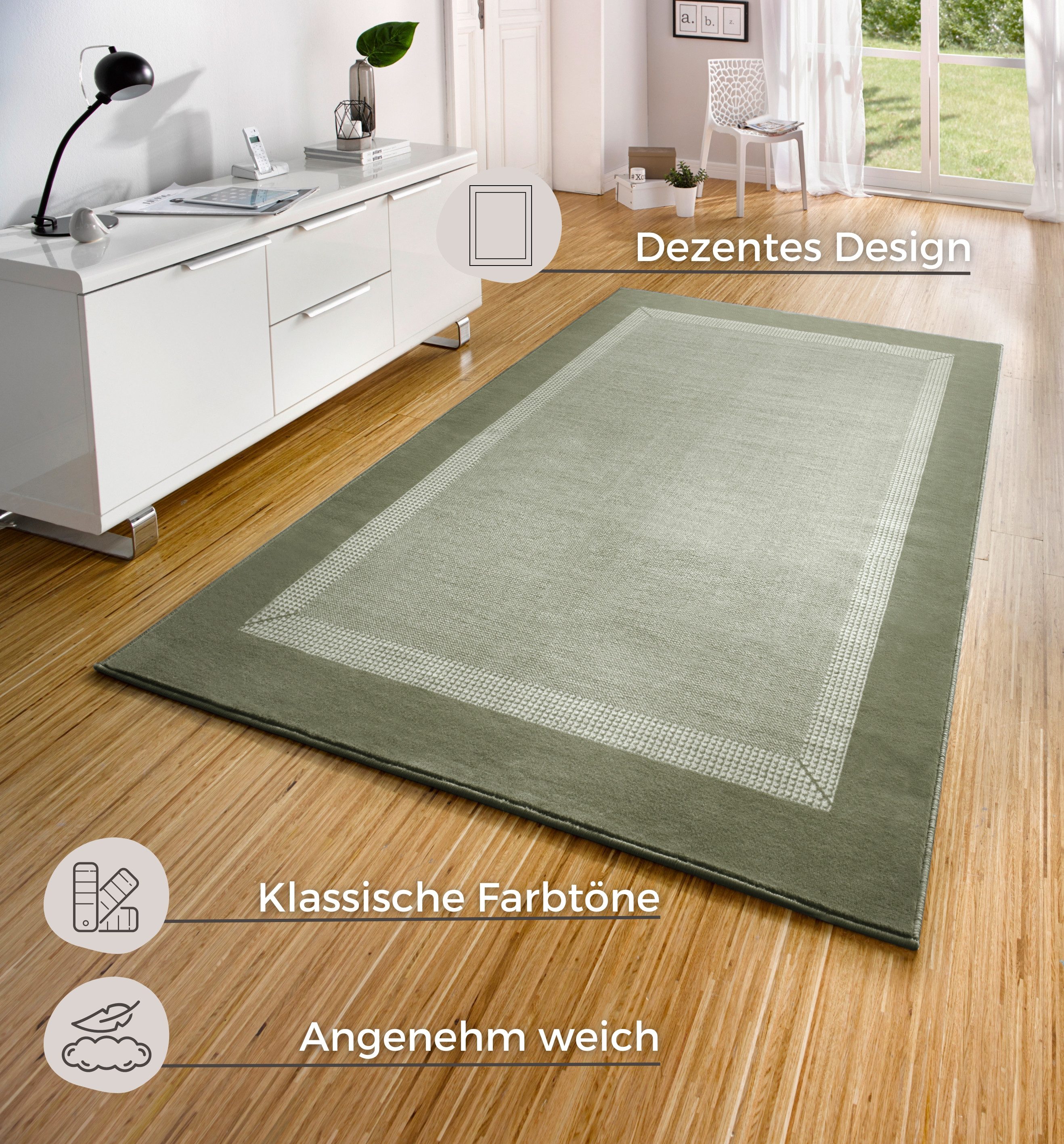 HANSE Home Vloerkleed Band Kortpolig, zacht, loper maten, woonkamer, slaapkamer, eetkamer
