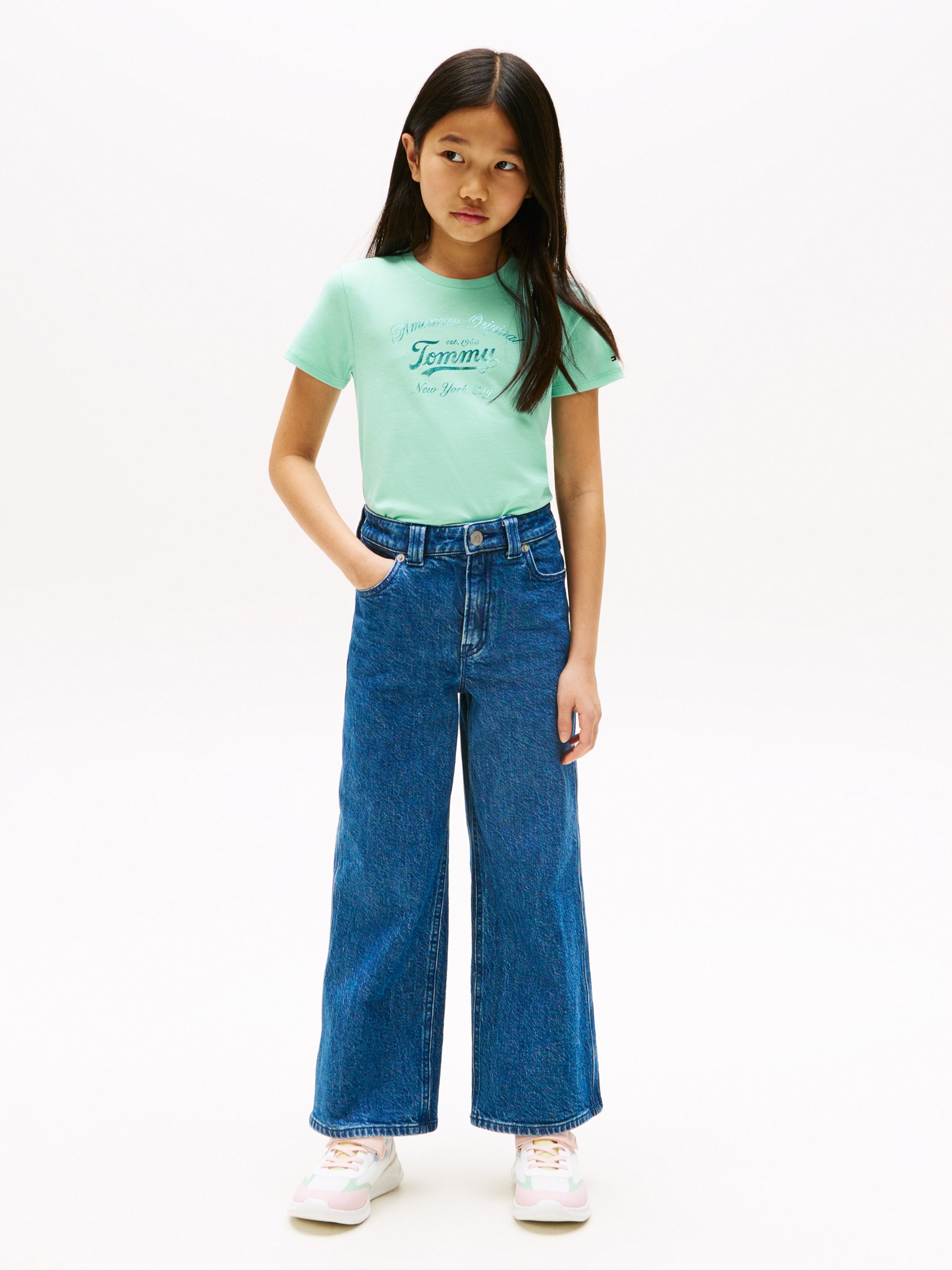 Tommy Hilfiger T-shirt TOMMY SCRIPT TEE SS voor kinderen tot 16 jaar, glanzende print