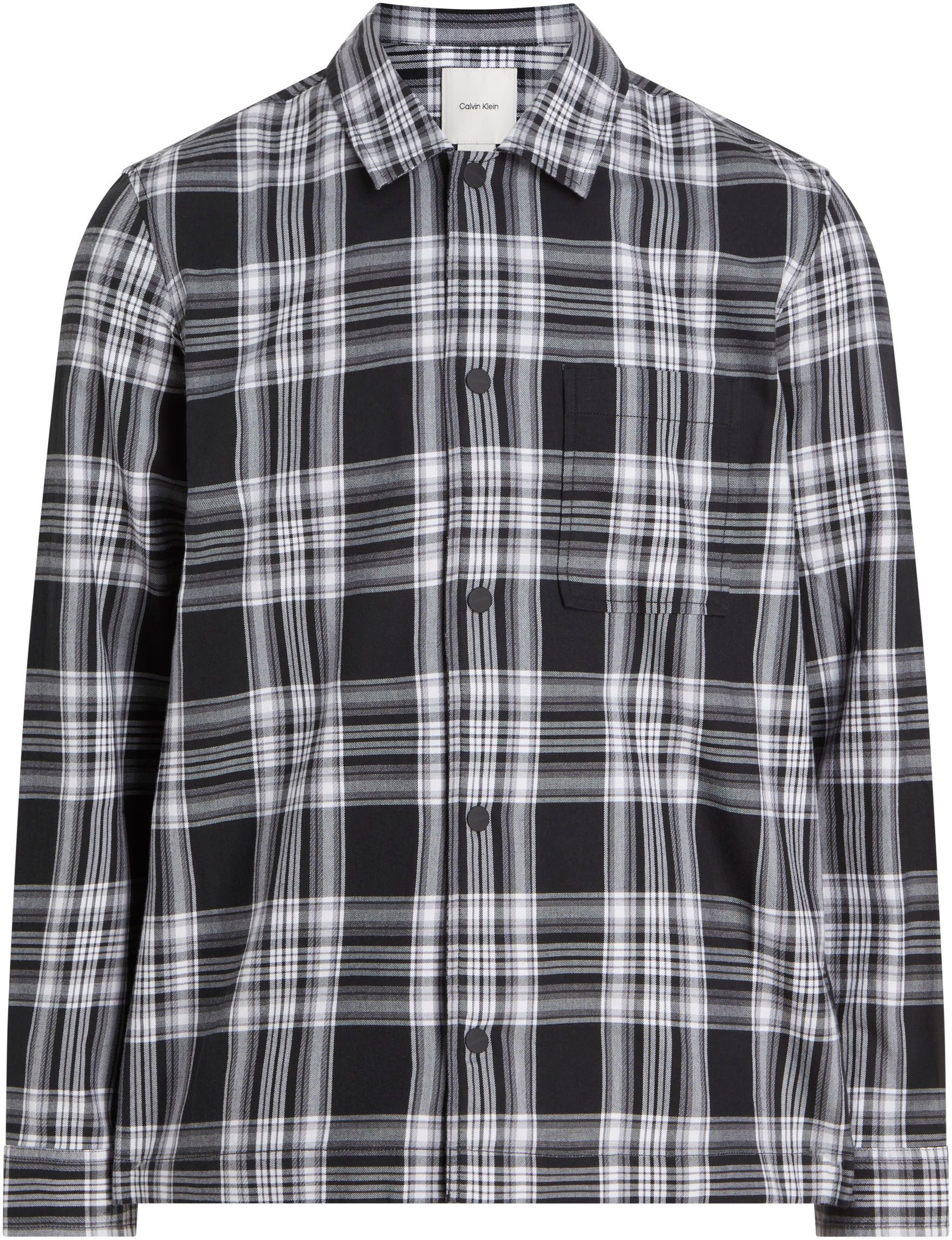 Calvin Klein Geruit overhemd BT_TWILL CHECK SNAPS OVERSHIRT heren casual overhemden maat 4XL zwart