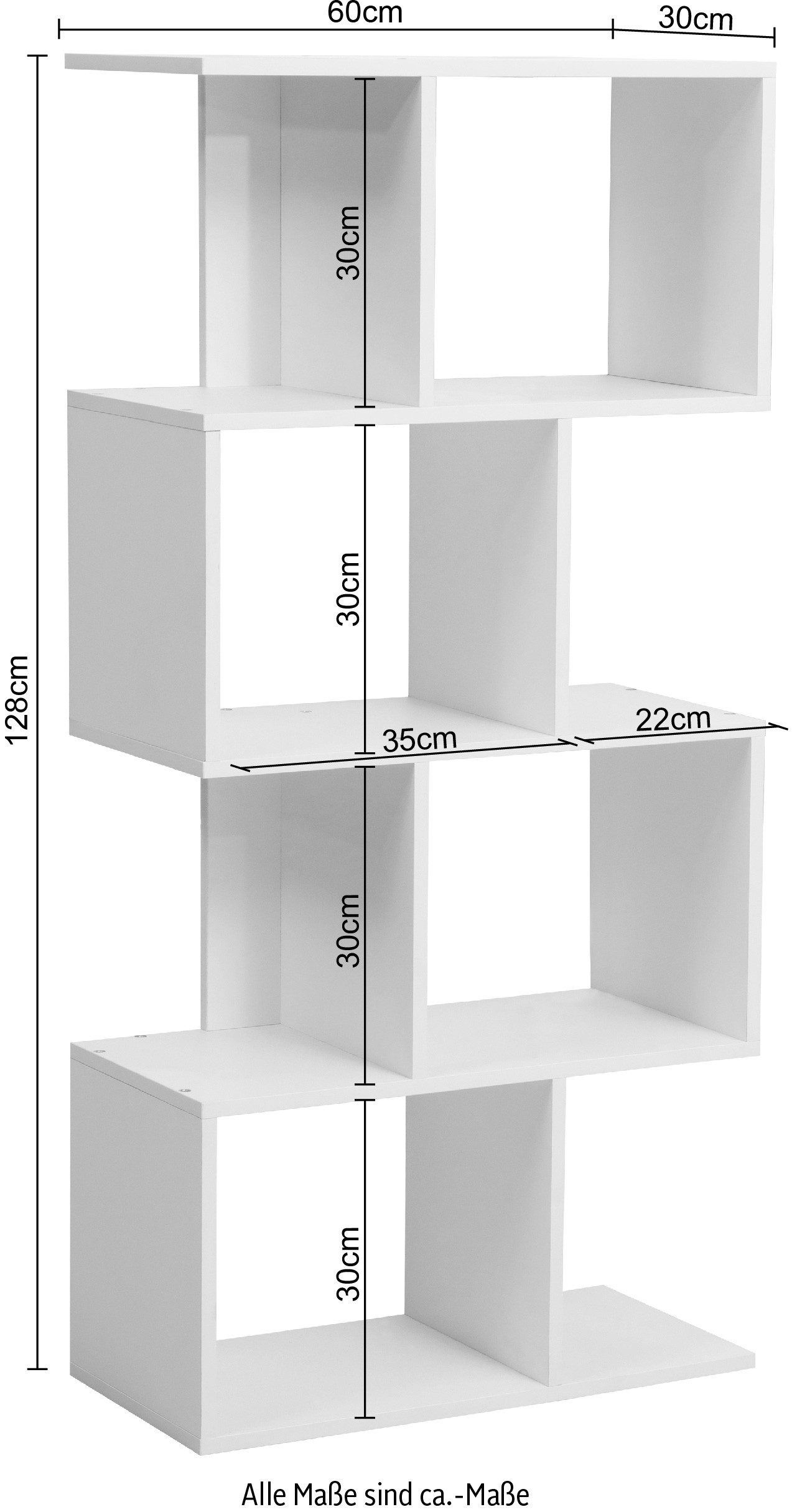 INOSIGN Multifunctionele kast CROVIE, boekenkast 4 kubusvakken & opbergruimtes, 60x128 cm, fsc®-gecertificeerd