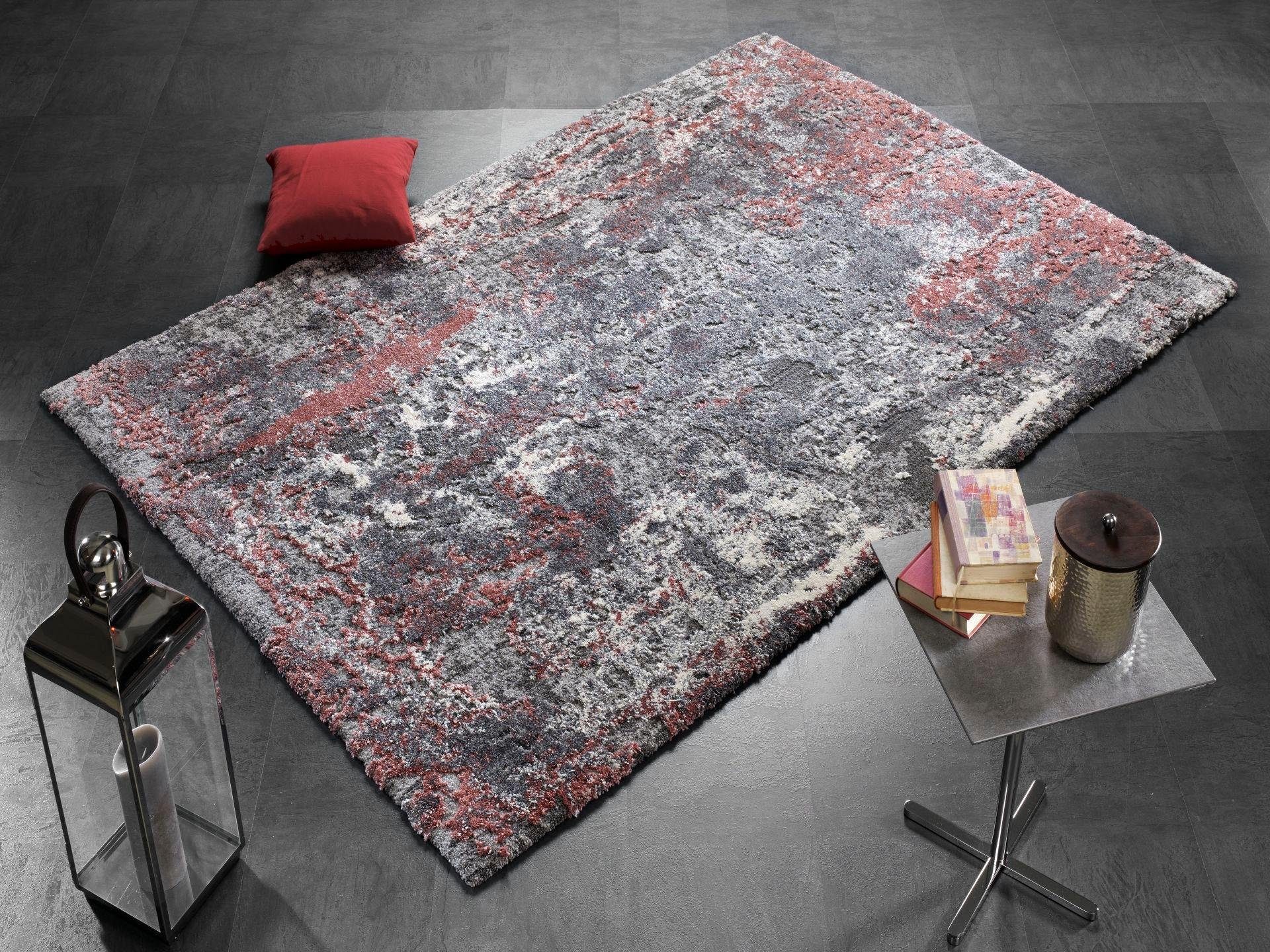 OCI DIE TEPPICHMARKE Vloerkleed Juwel Liray Korte pool, woonkamer, marmer look, reliëfeffect moderne vloerkleden maat 200x250 cm roze