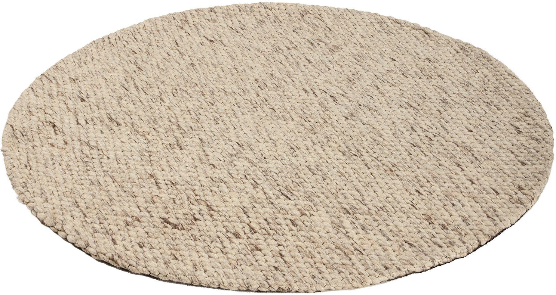 carpetfine Wollen kleed Sina grove structuur, tijdloos design, 100% wol, woonkamer