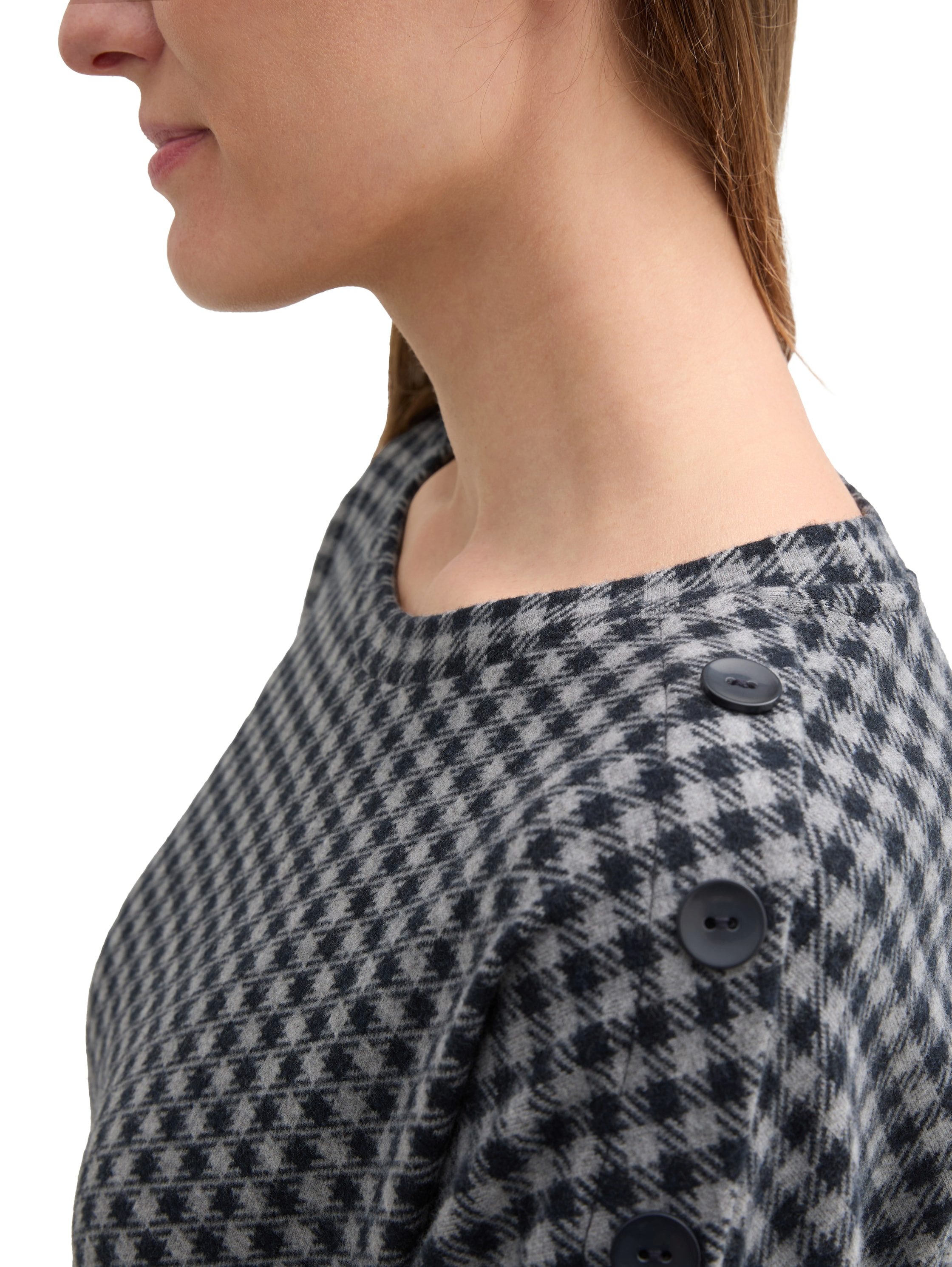 Tom Tailor Sweatshirt 7/8 mouw - met ruitpatroon
