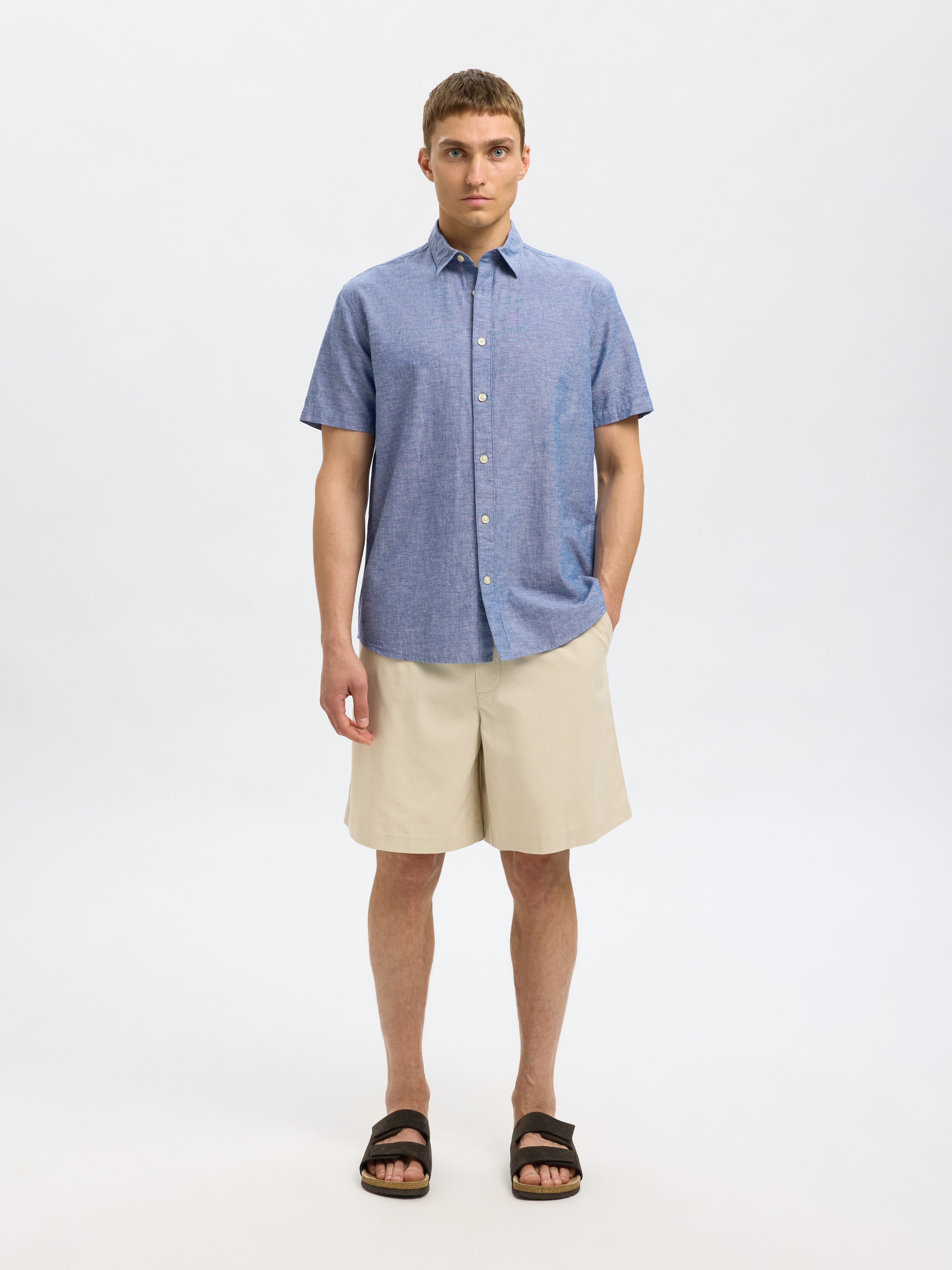 SELECTED HOMME Overhemd met korte mouwen SLHREG-SUN SHIRT SS NOOS