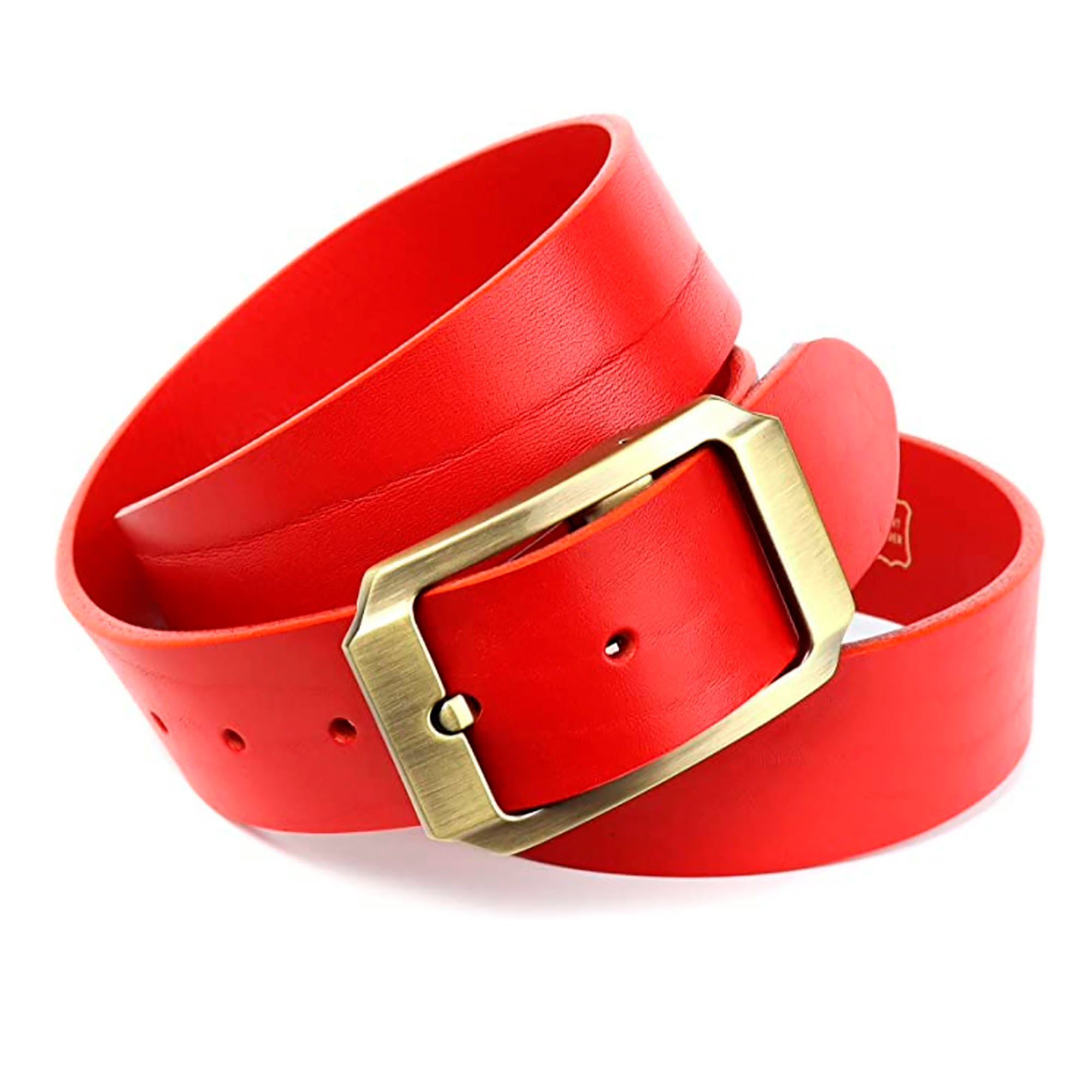 Anthoni Crown Leren riem dames brede riemen maat 80 rood