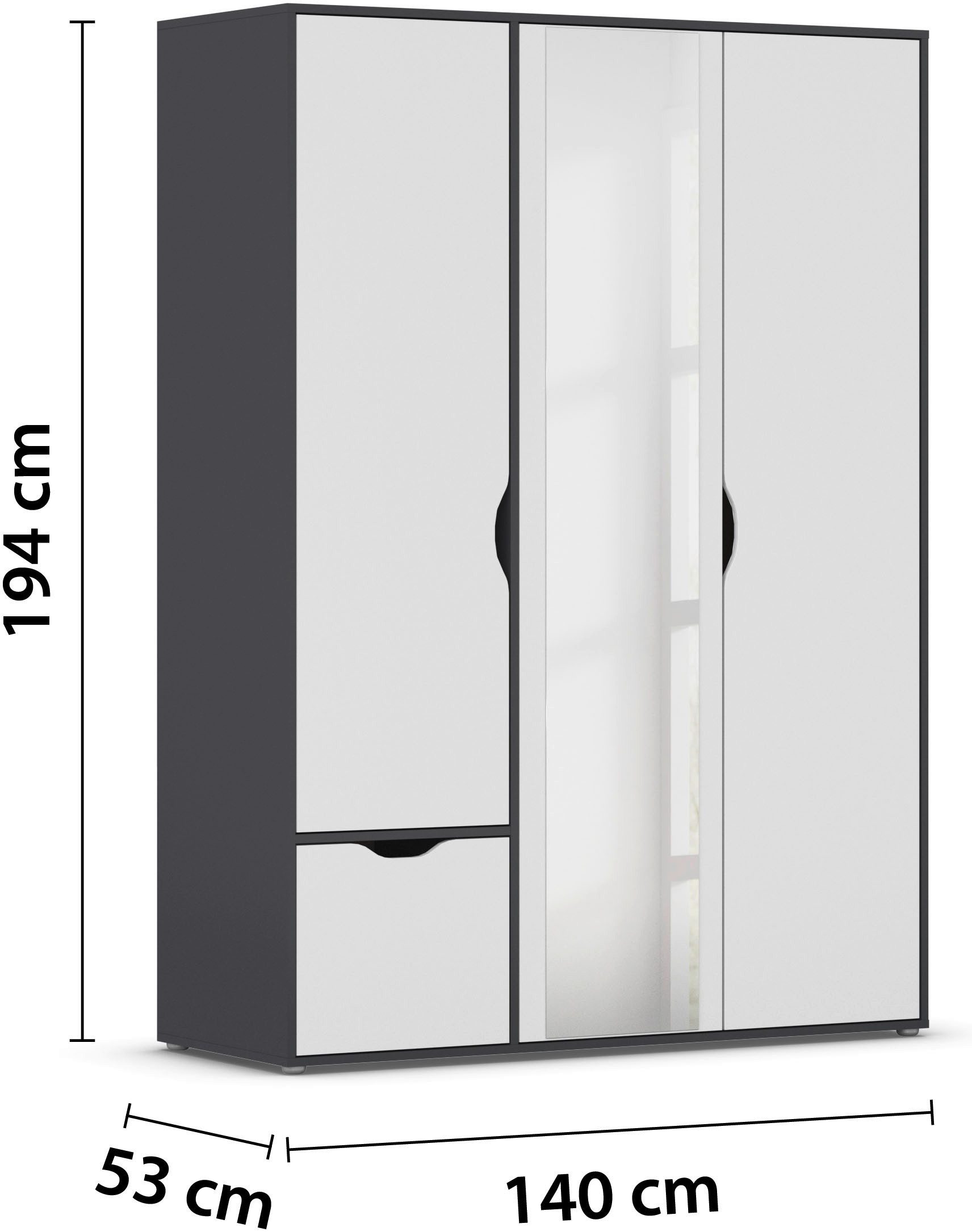 rauch Draaideurkast Kledingkast Kast Garderobe Wasmand NARAI met Laden Greefaansluitingen voor een greeploze look TOPSELLER MADE IN GERMANY