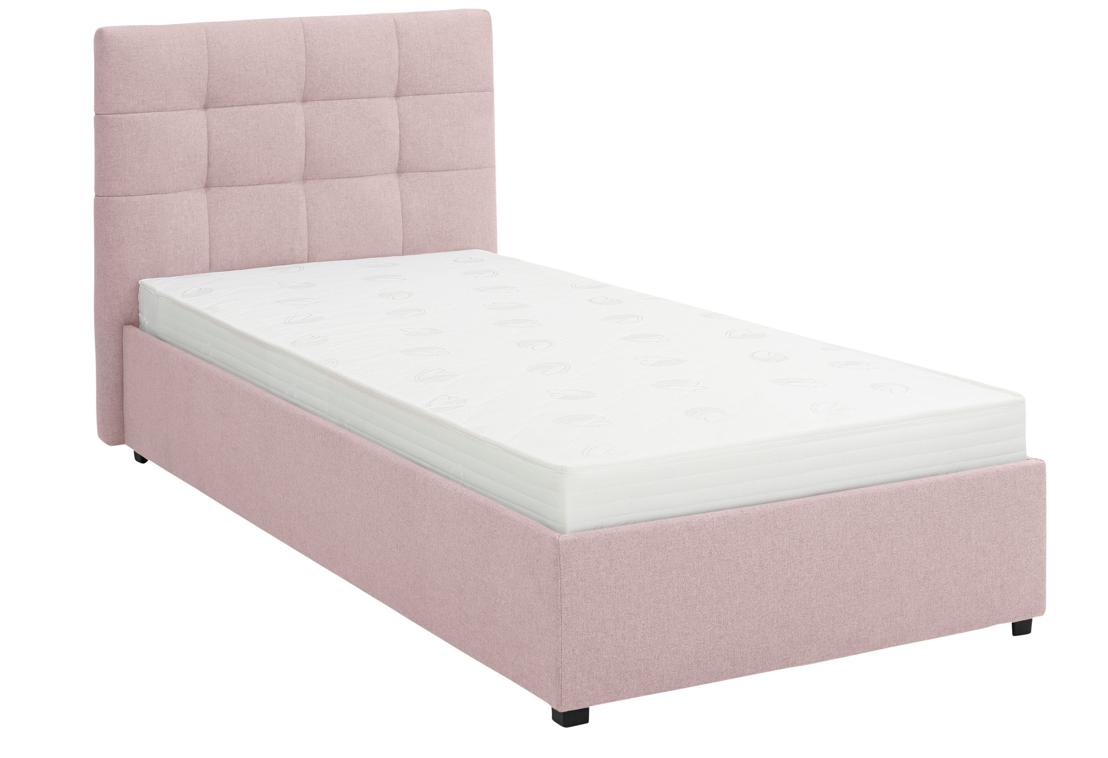 Lüttenhütt Gestoffeerd bed Endres met bedkist, naar keuze zonder matras/lattenbodem of incl. matras