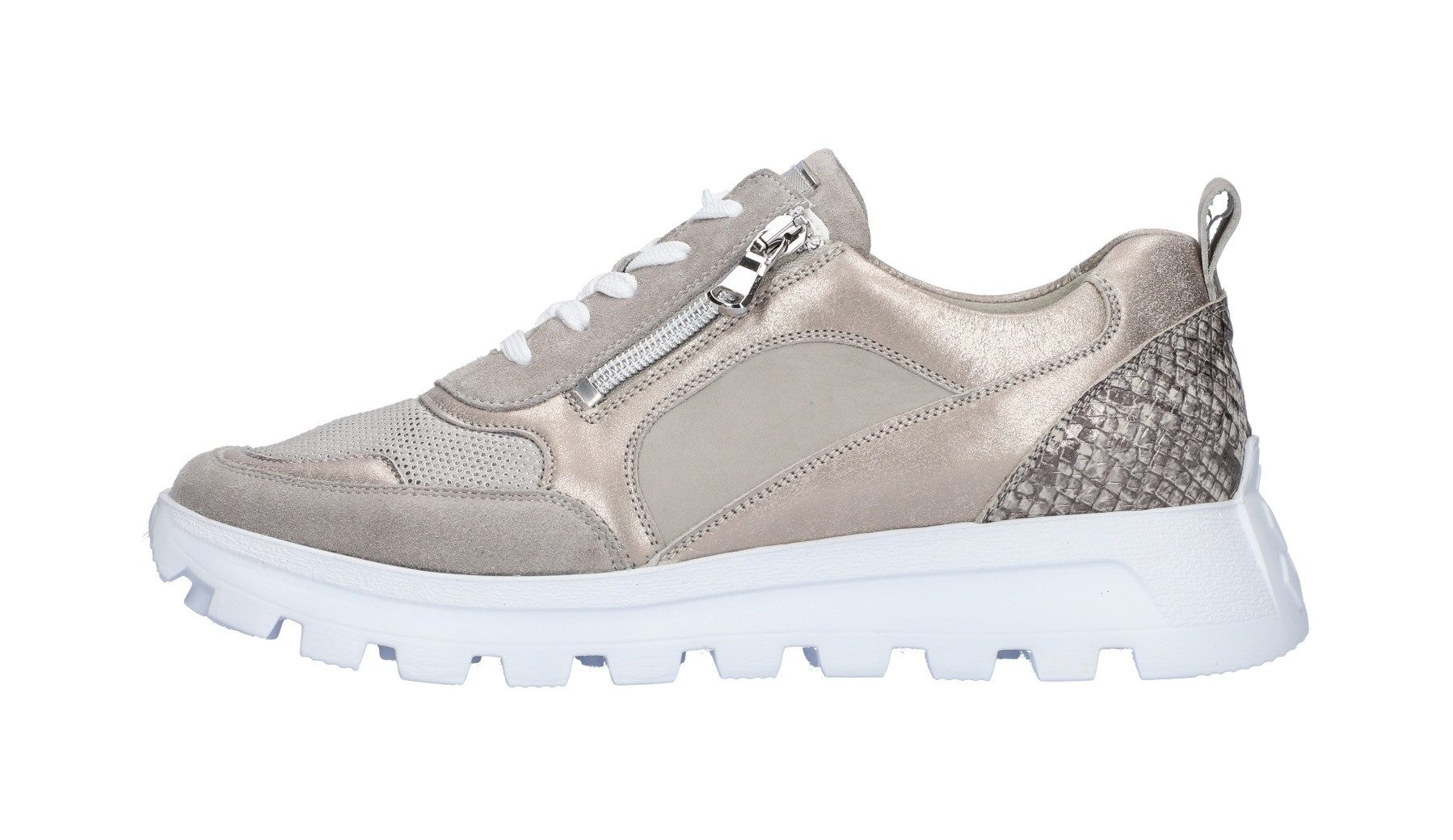 Waldläufer Plateausneakers H-AJALA , lage schoen, veterschoen, vrijetijdsschoen met contrasterende afwerkingen, breedte h