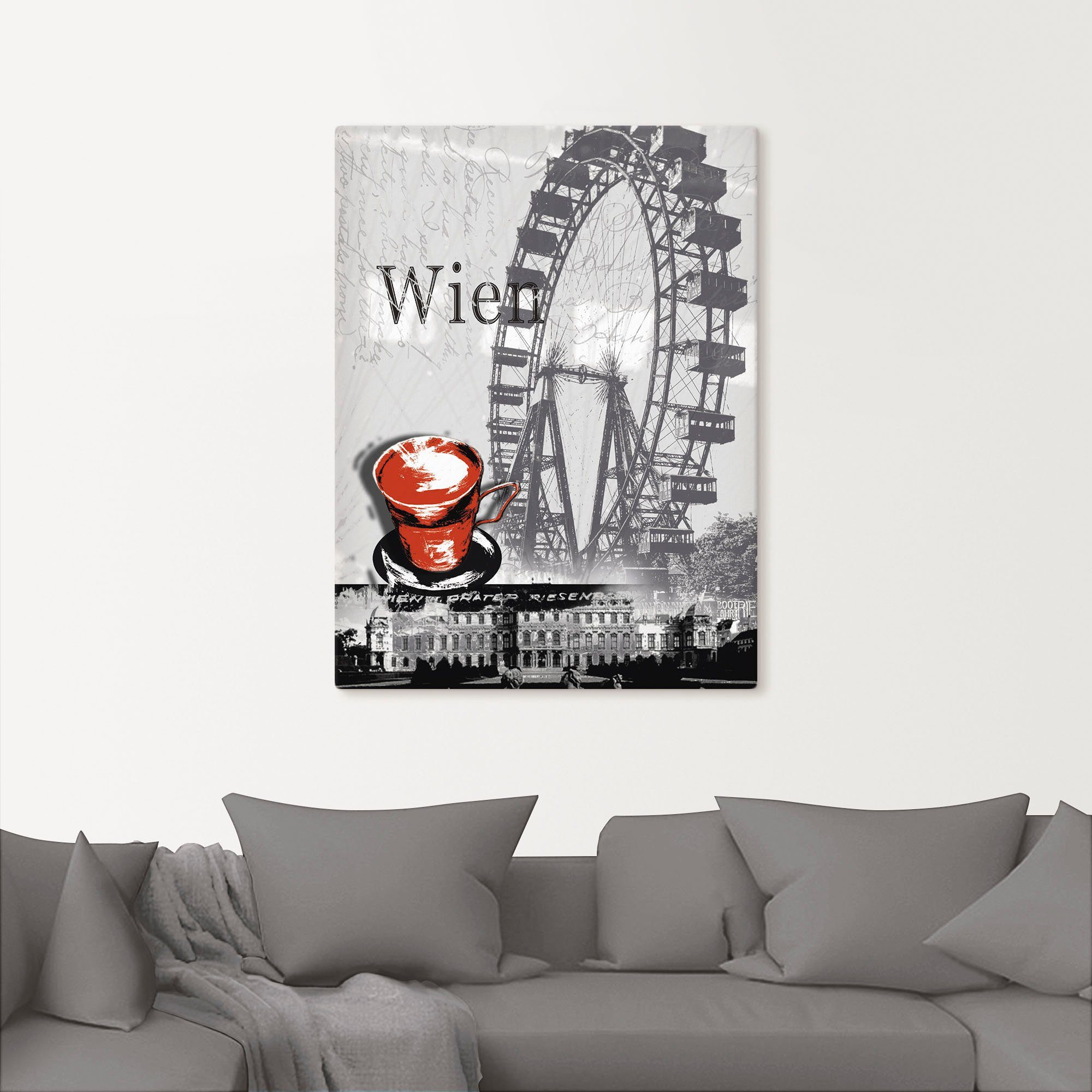 Artland Artprint Wenen - melange - koffie als artprint van aluminium, artprint voor buiten, artprint op linnen, poster in verschillende maten. maten