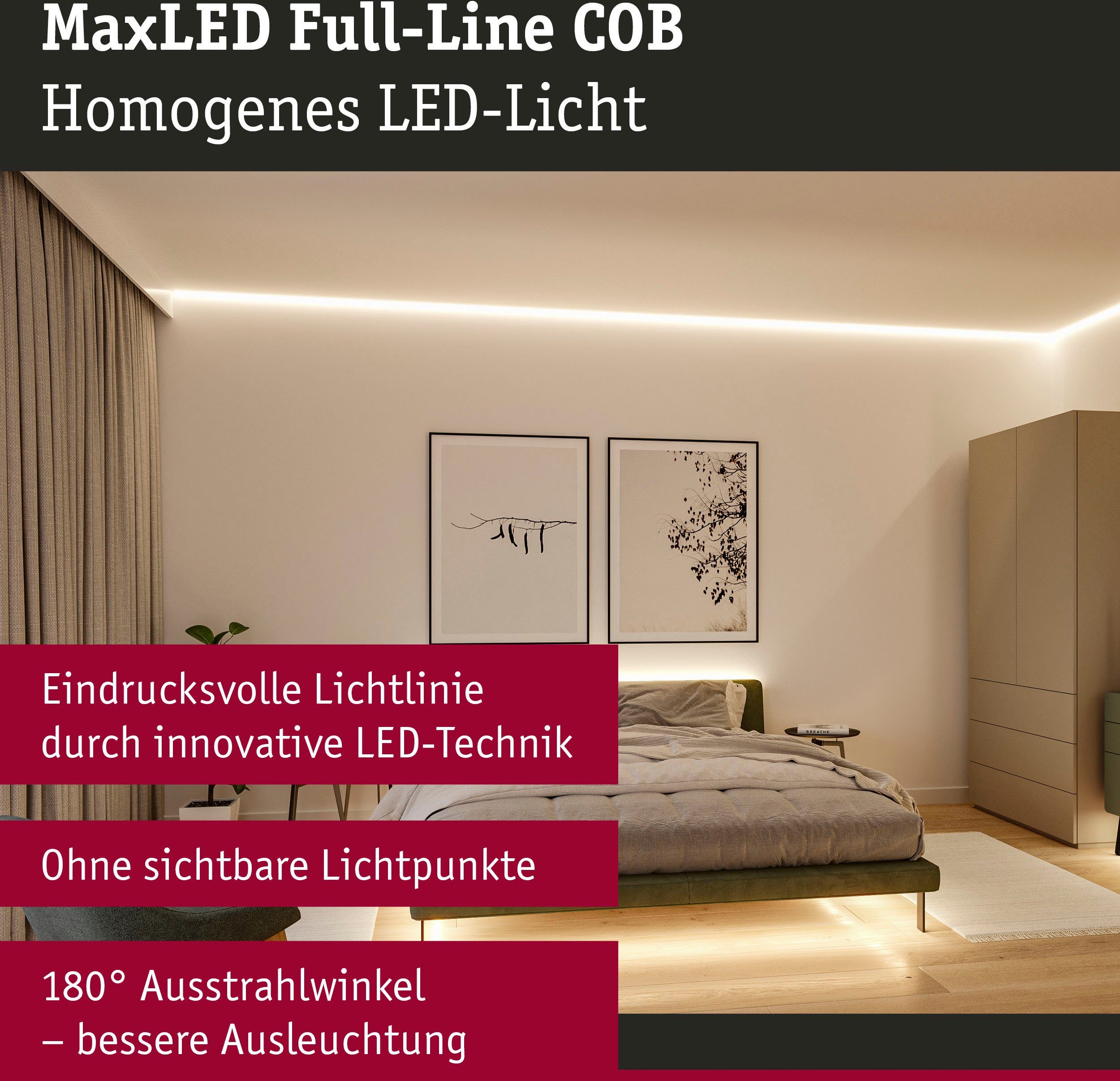 Paulmann Led-strepen MaxLED 500 Full-Line COB Enkelstrip 2,5m Warmwit 15W 1250lm 2700K (1 stuk)