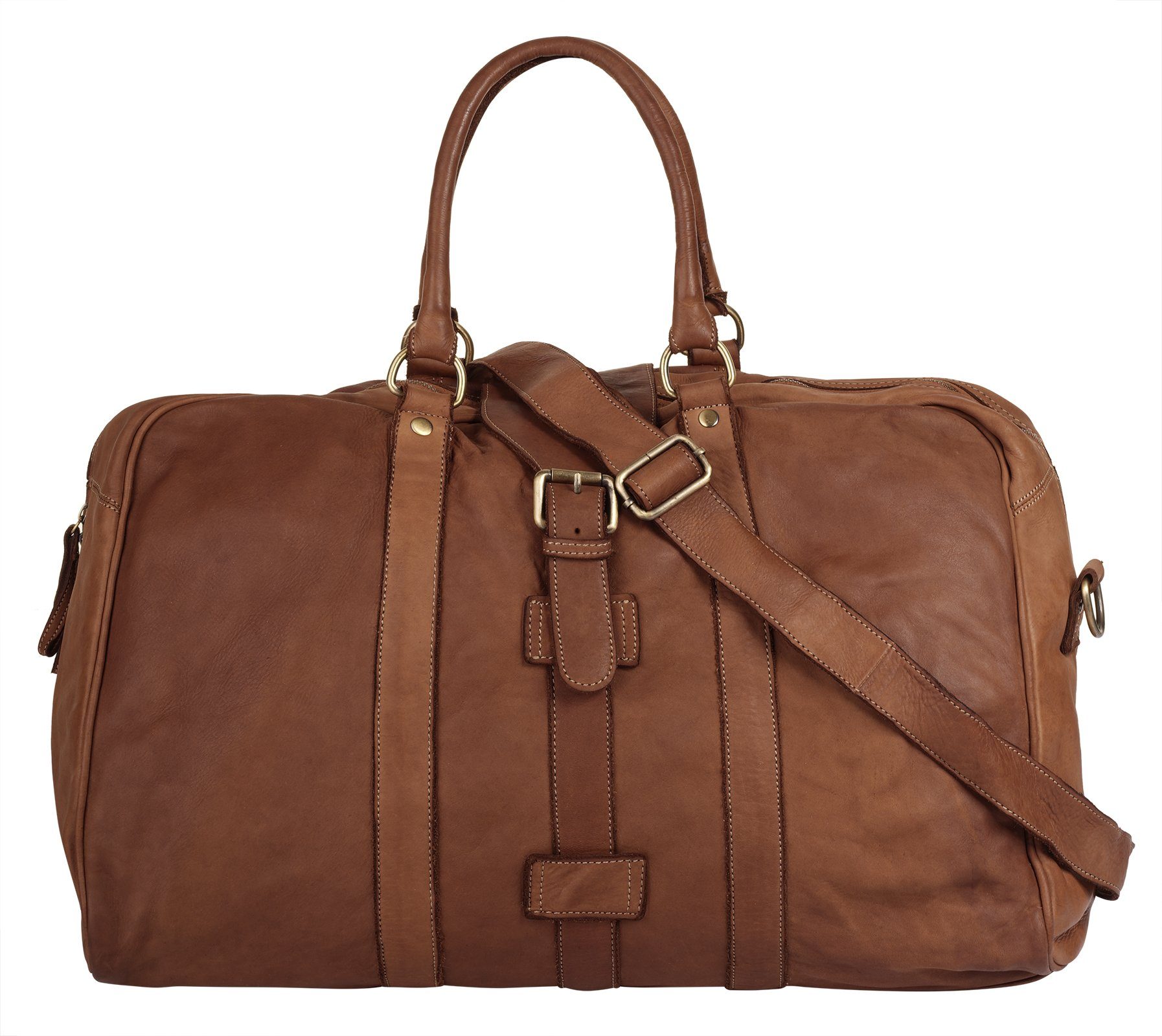 Forty Degrees Reistas echt leer, made in italy unisex tassen bruin