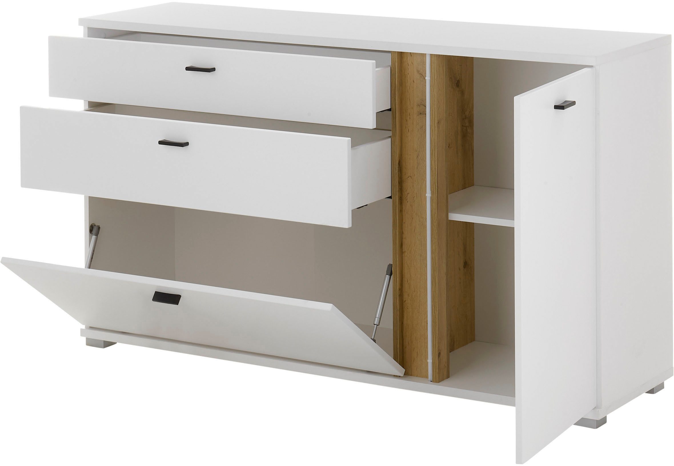 INOSIGN Dressoir Long Island in moderne trendkleur, inclusief verticale verlichting, breedte 150 cm (1 stuk)