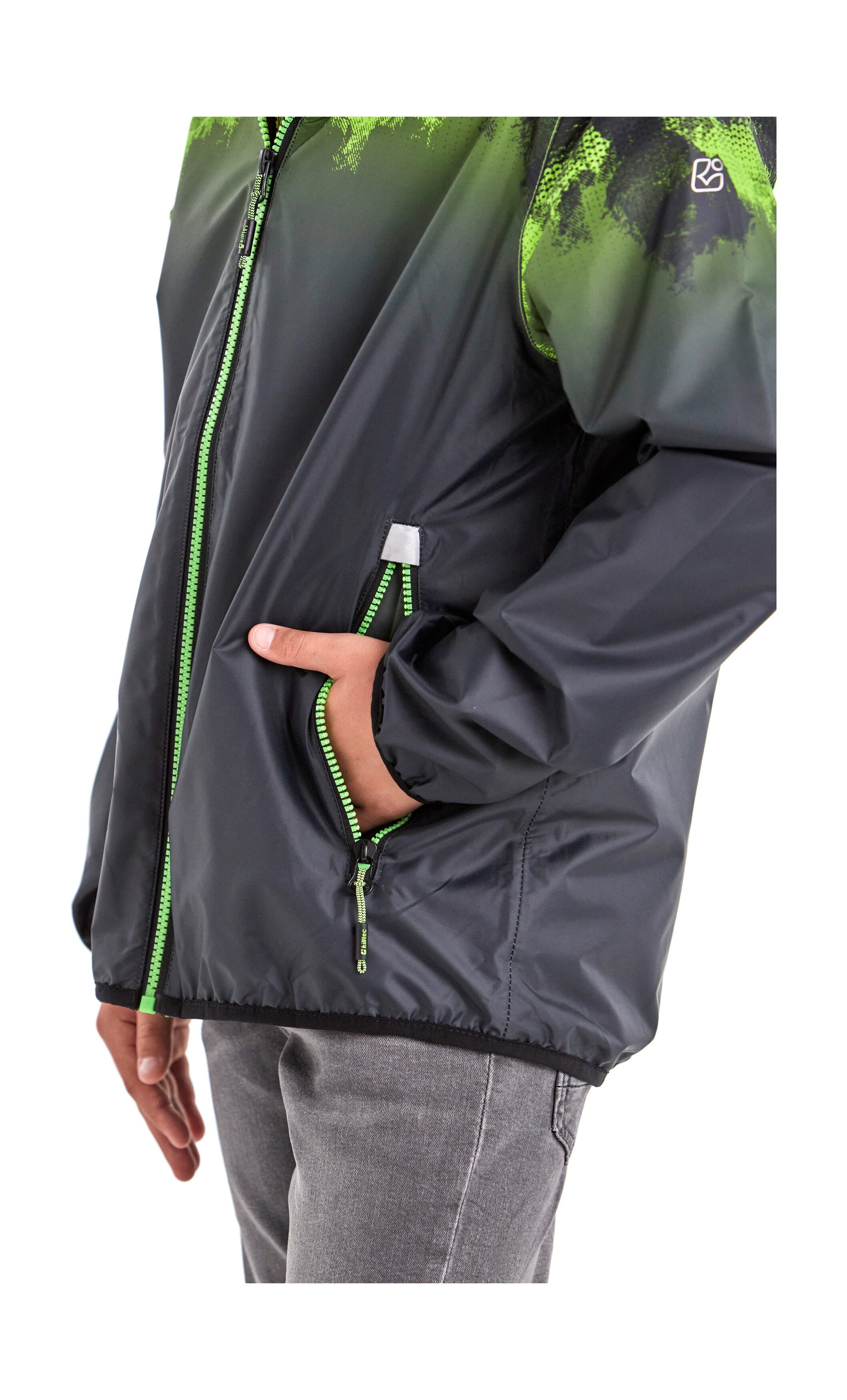 Killtec Outdoorjack Lyse BYS JCKT B Lichte, waterdichte kinderjas, klein opvouwbaar, cool patroon