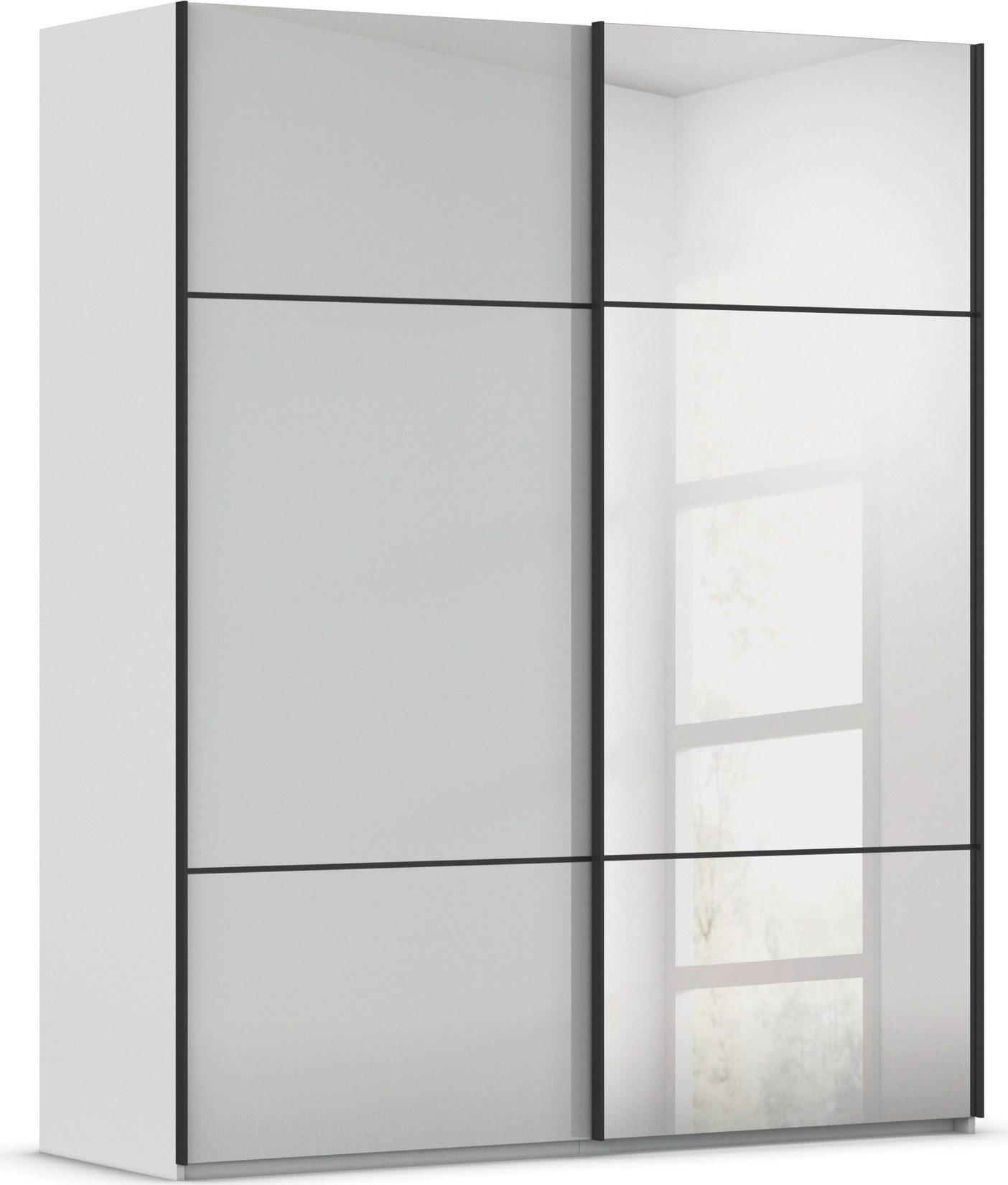 rauch Schuifdeurkast Kledingkast kast garderobe slaapkamerkast SCALE-TRIO edel drievoudig front met 2 sierlijsten spiegel/glas made in germany
