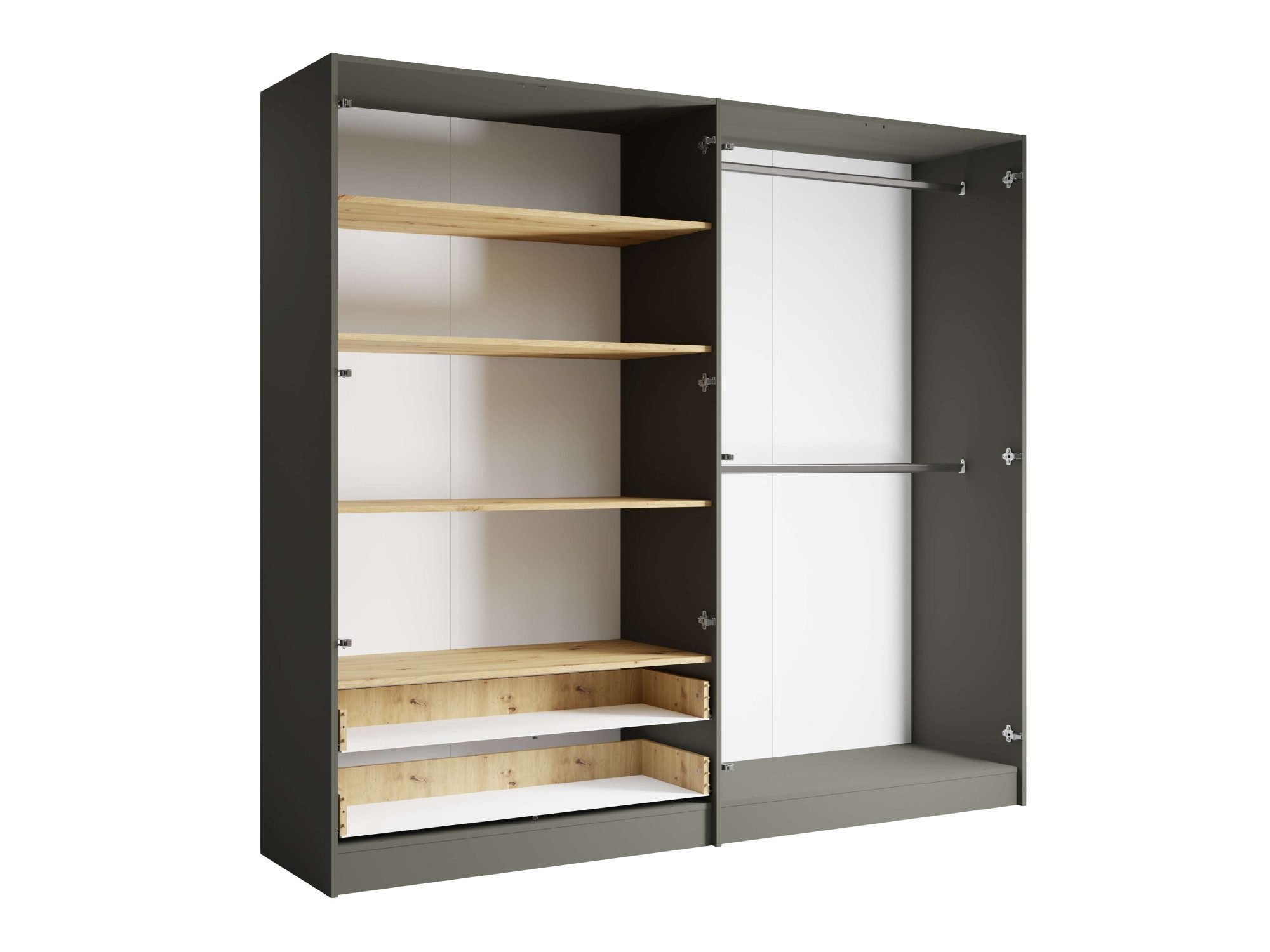 INOSIGN Kledingkast Loreto met lades en spiegel, B/D/H 220/54/202 cm