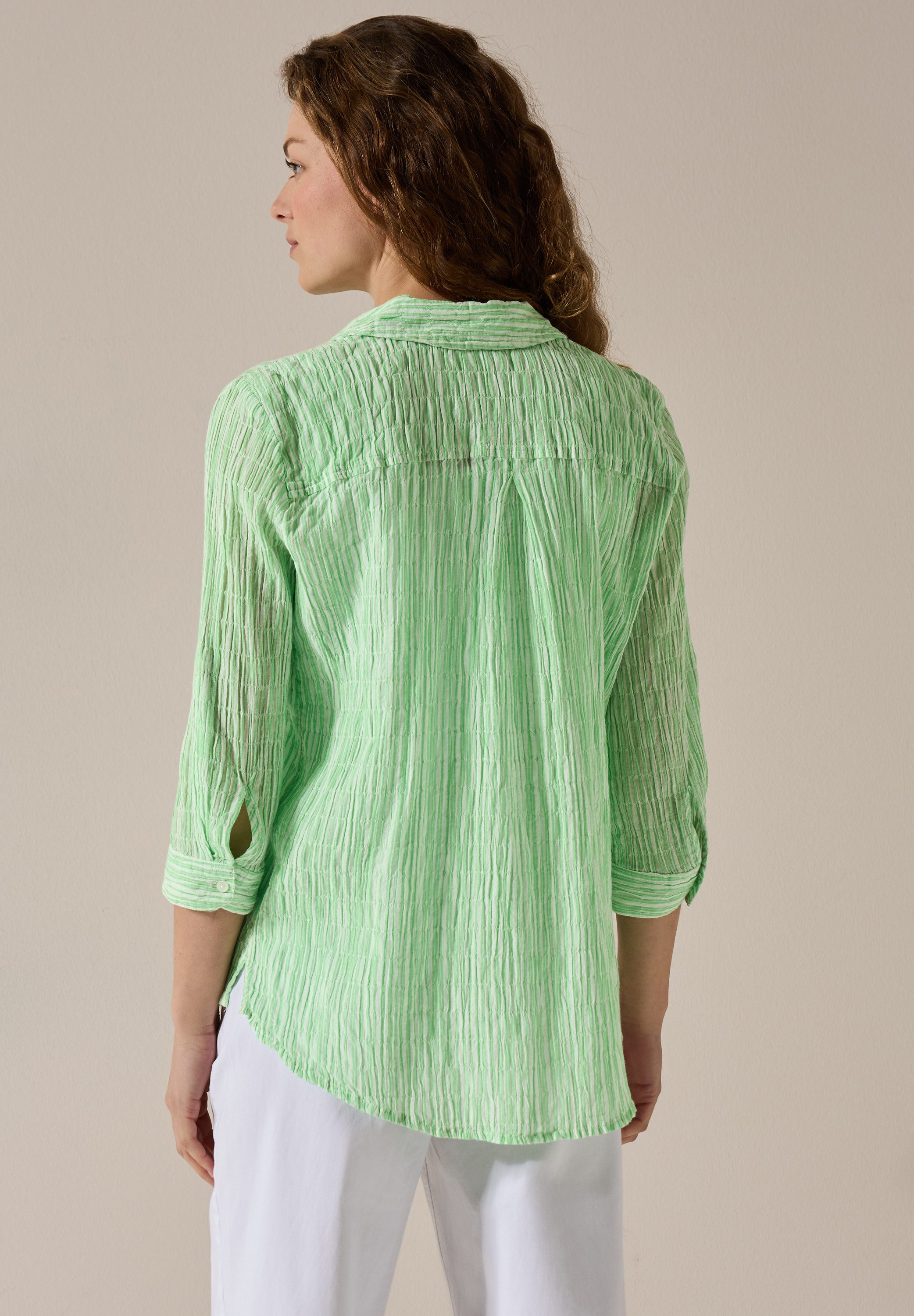 Cecil Klassieke blouse met gestreept seersucker patroon