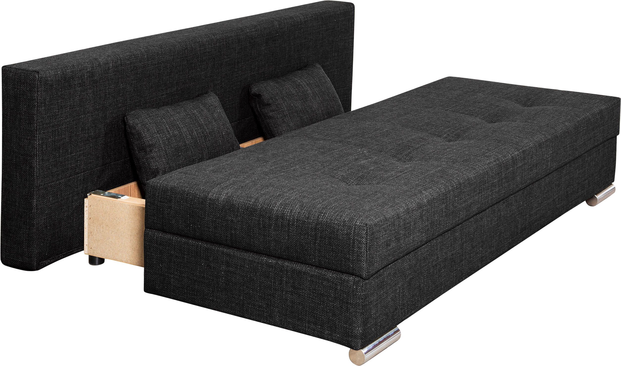 COLLECTION AB Slaapbank Tania met bedfunctie en bedlade comfortabele zitcomfort: veren-kern bekleding, inclusief rugkussen