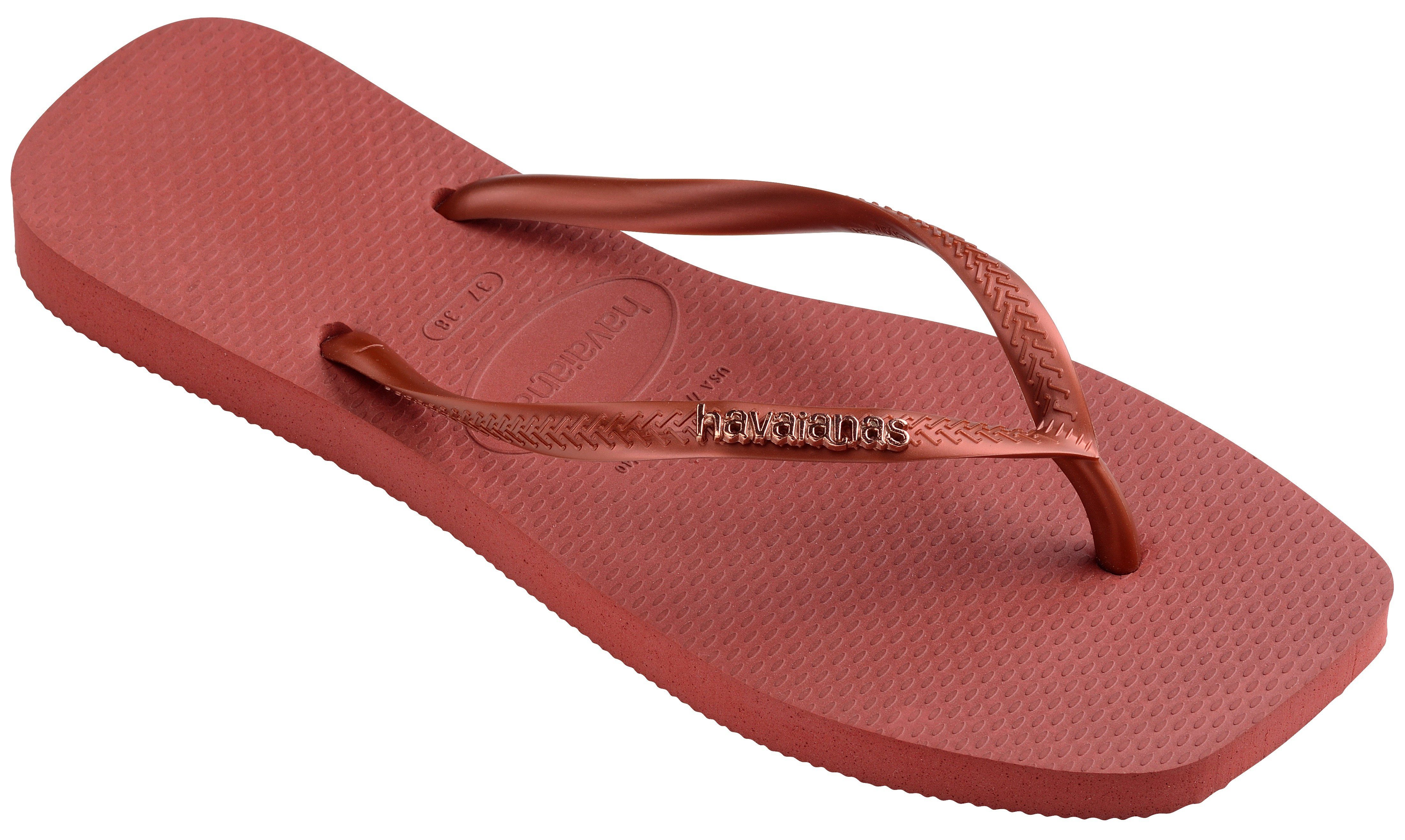 Havaianas Teenslippers SQUARE LOGO METALLIC , zomerschoen, slippers, poolslides met metallic...