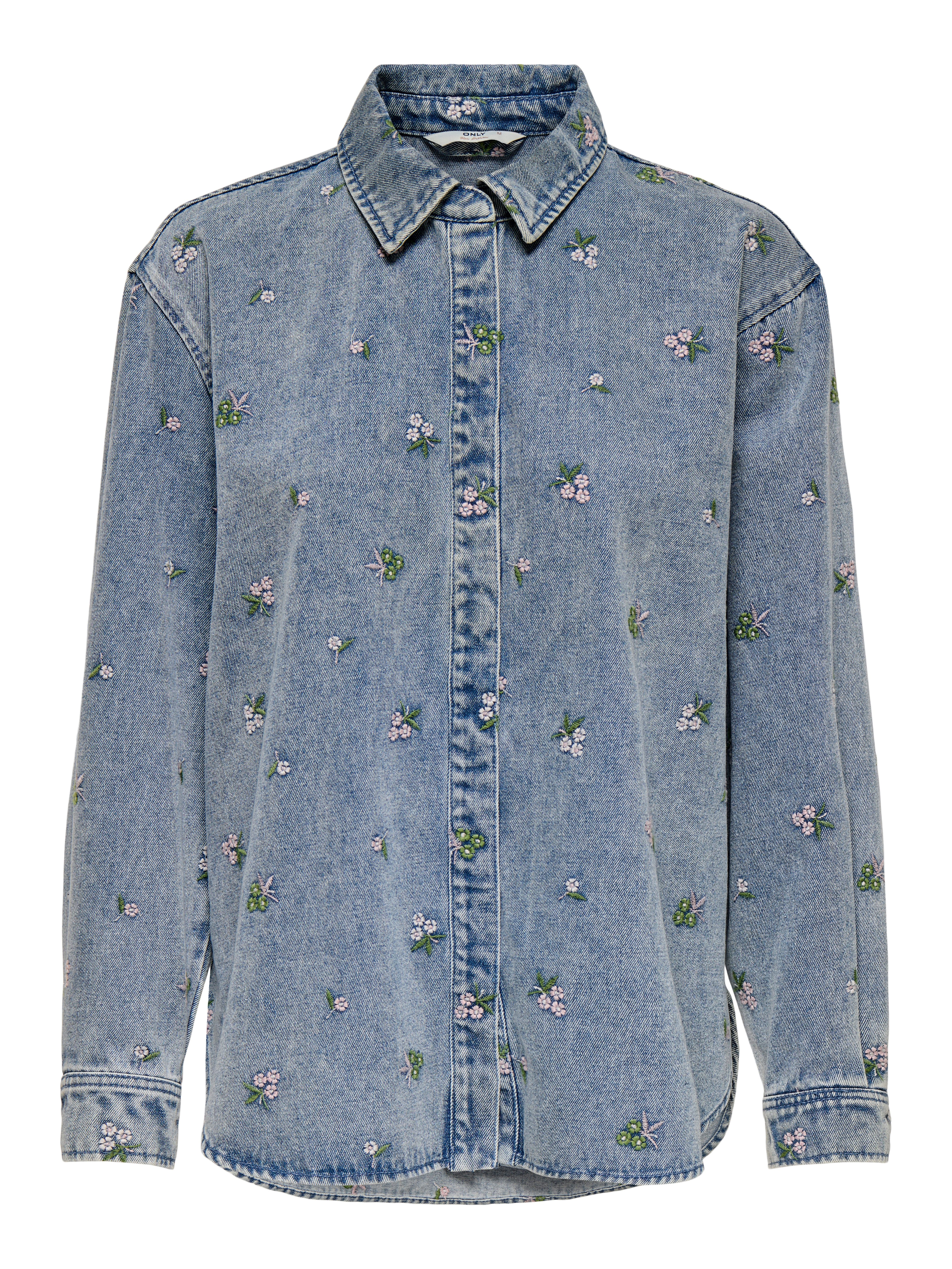 Only Jeans blouse ONLVERA L/S FLOWER EMB SHIRT DNM YOR