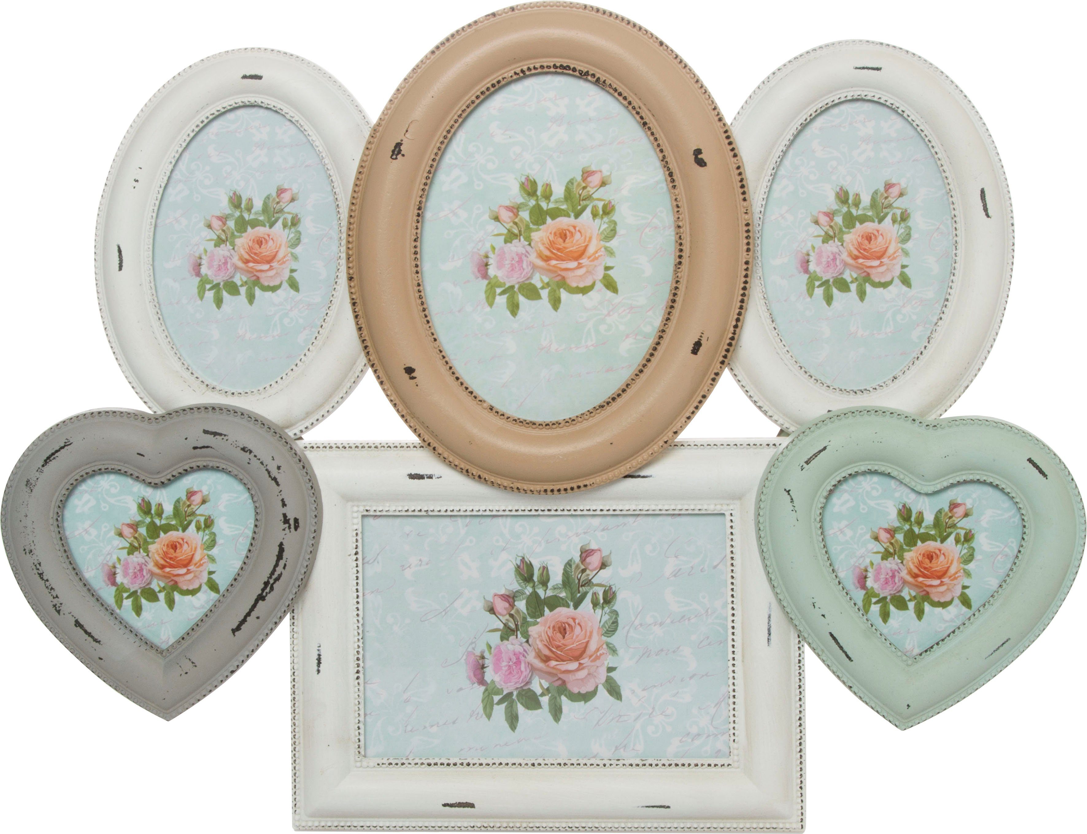 Myflair Möbel & Accessoires Fotolijstcollage Berit, wit Fotolijstje, voor verschillende fotoformaten, Shabby look (1 stuk)