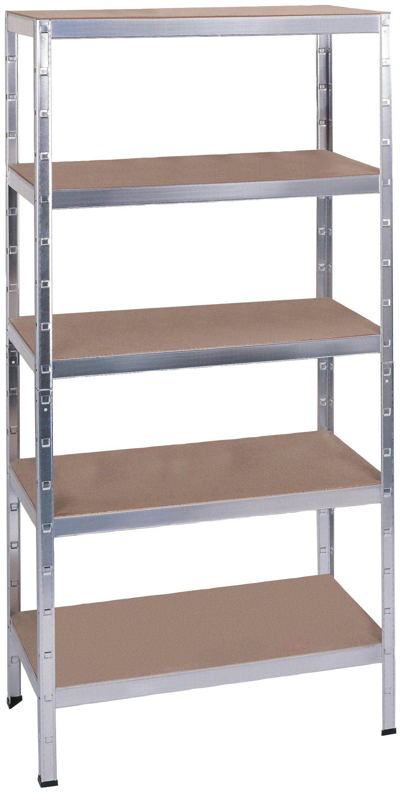 SCHULTE Regalwelt Zwaar belastbare stelling Montagesysteem basiskast Metaal verzinkt, 1800x900x350 mm, 5 houten planken zilver(kleur), stellingkasten