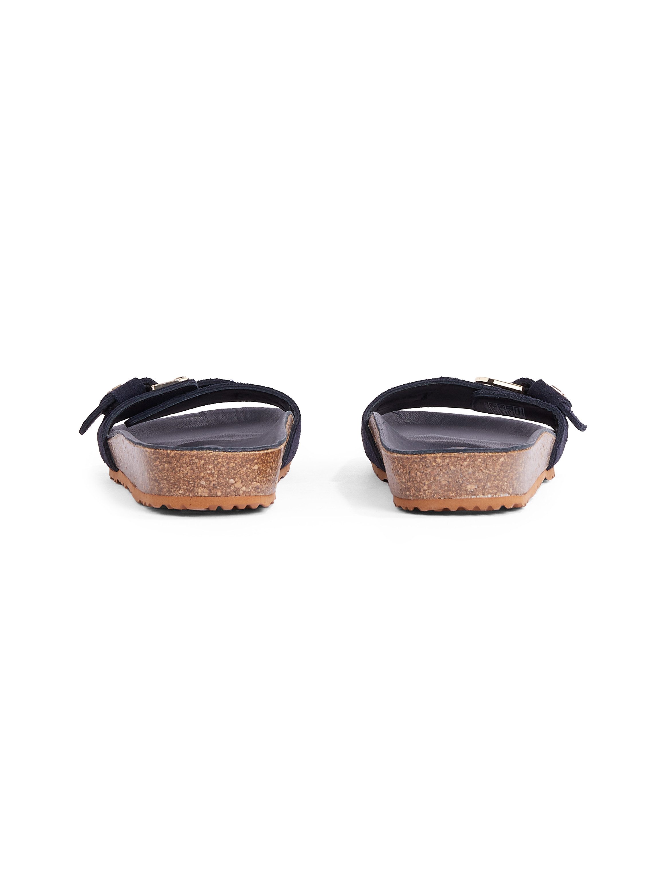 Tommy Hilfiger Slippers SOFT SUEDE ADJUSTABLE MULE , sleehak, zomer mode, instapschoen, flats met th-logo