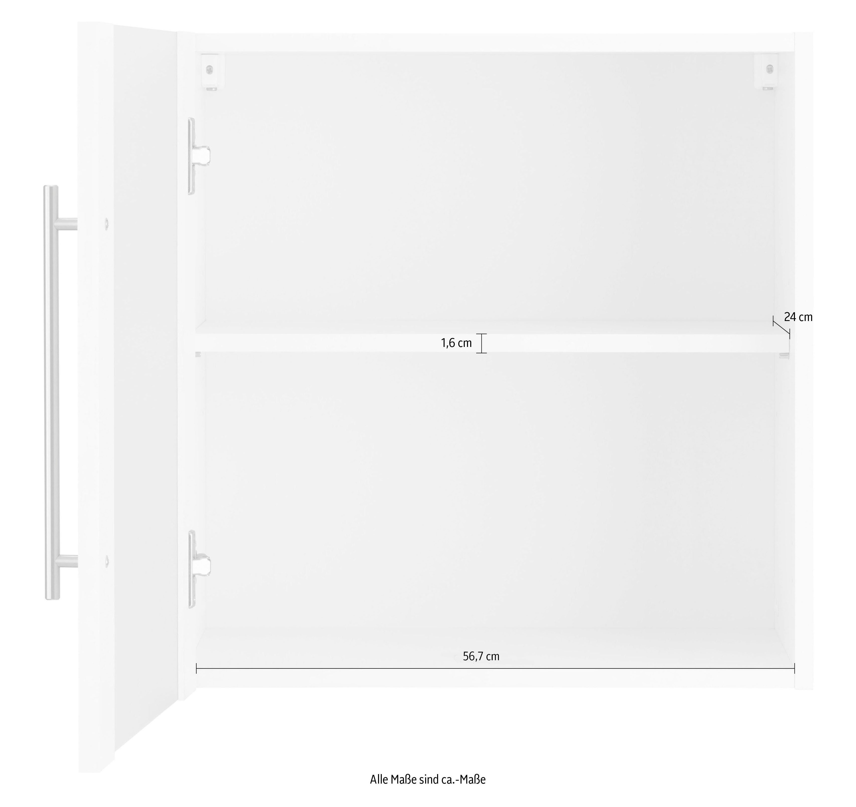 wiho Küchen Hangend kastje met glasdeur Unna Front met glasinzet