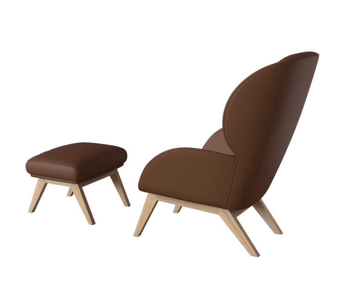 FLEXLUX Oorfauteuil Adria Stijl & comfort, organische vorm, eikenhouten voet