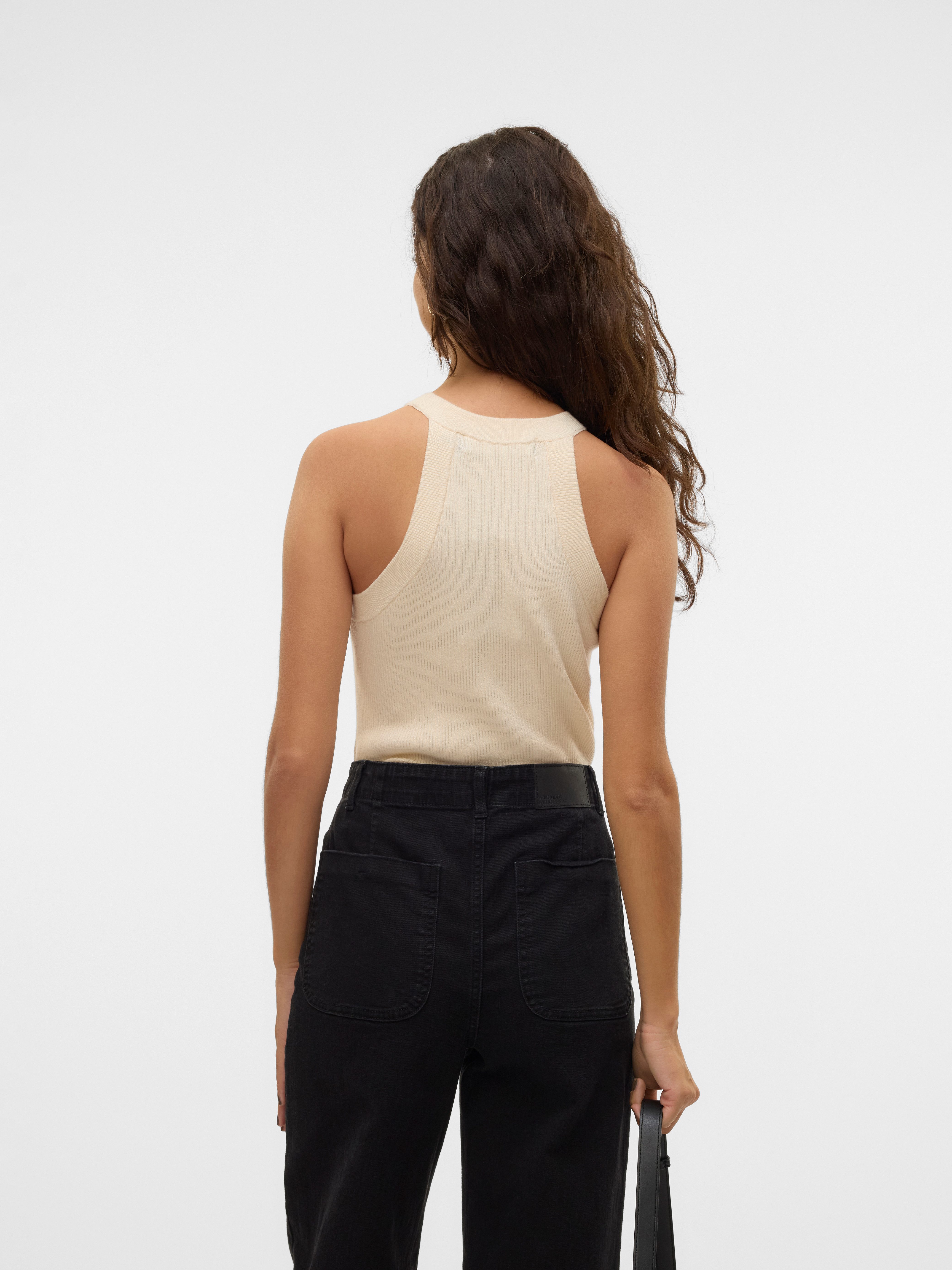 Vero Moda Gebreide top VMSABA RIB SL O-NECK TOP GA NOOS