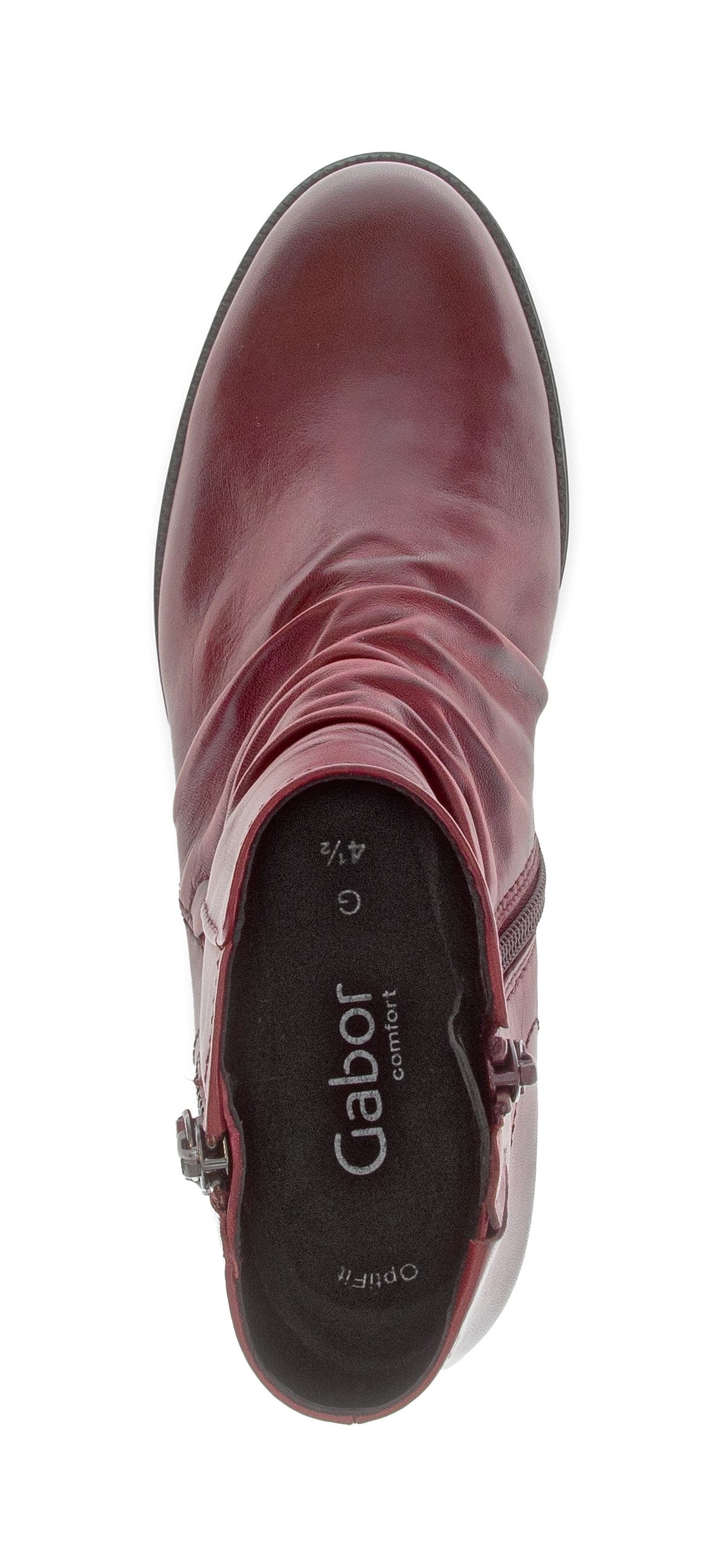 Gabor Laarsjes Tunis , blokhak, enkellaarsjes, decoratieve ritssluiting buiten, wijdte g (=wijd)