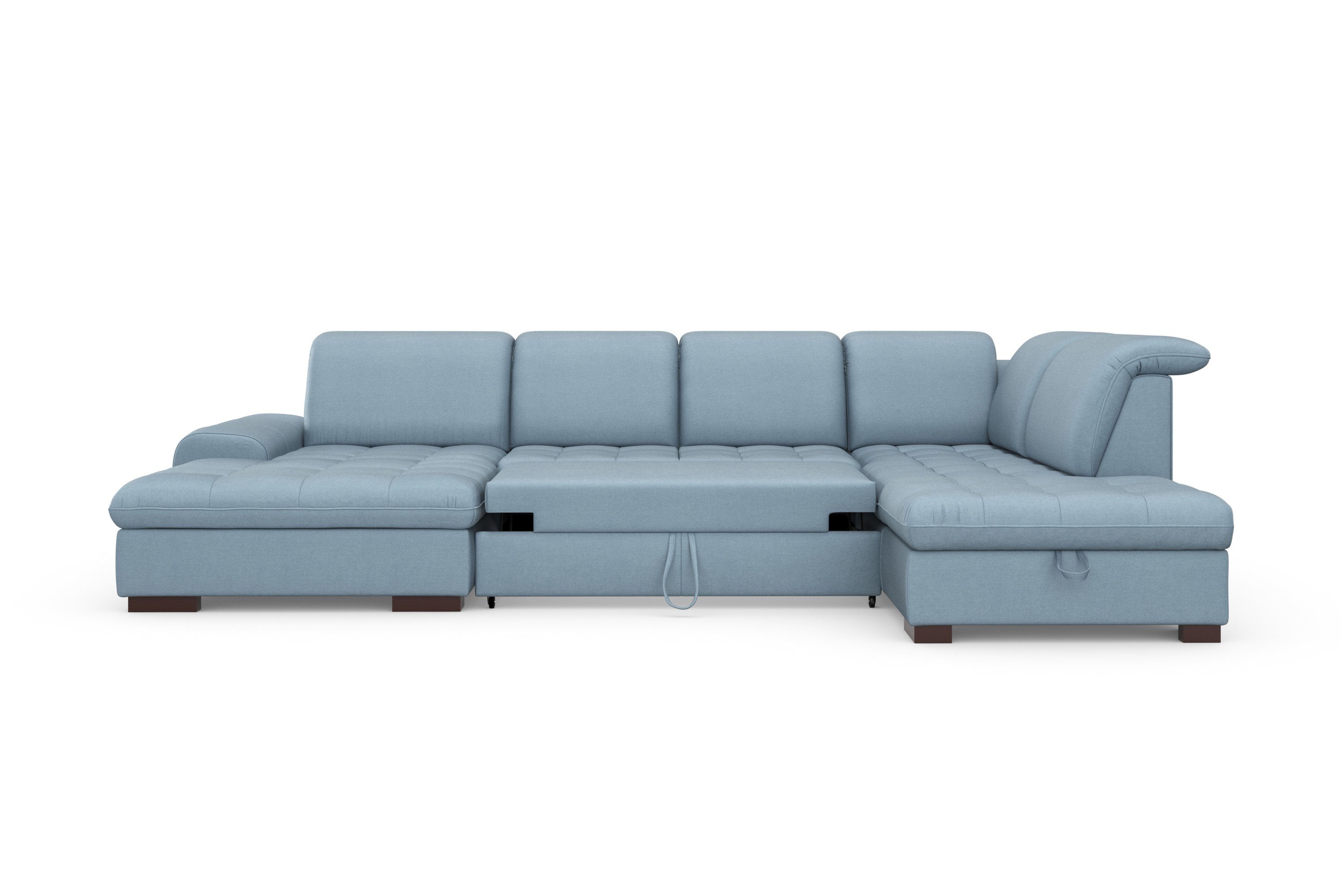 sit&more Zithoek Luxor U-vorm naar keuze met slaapfunctie, bedkist en verstelbare hoofdsteun