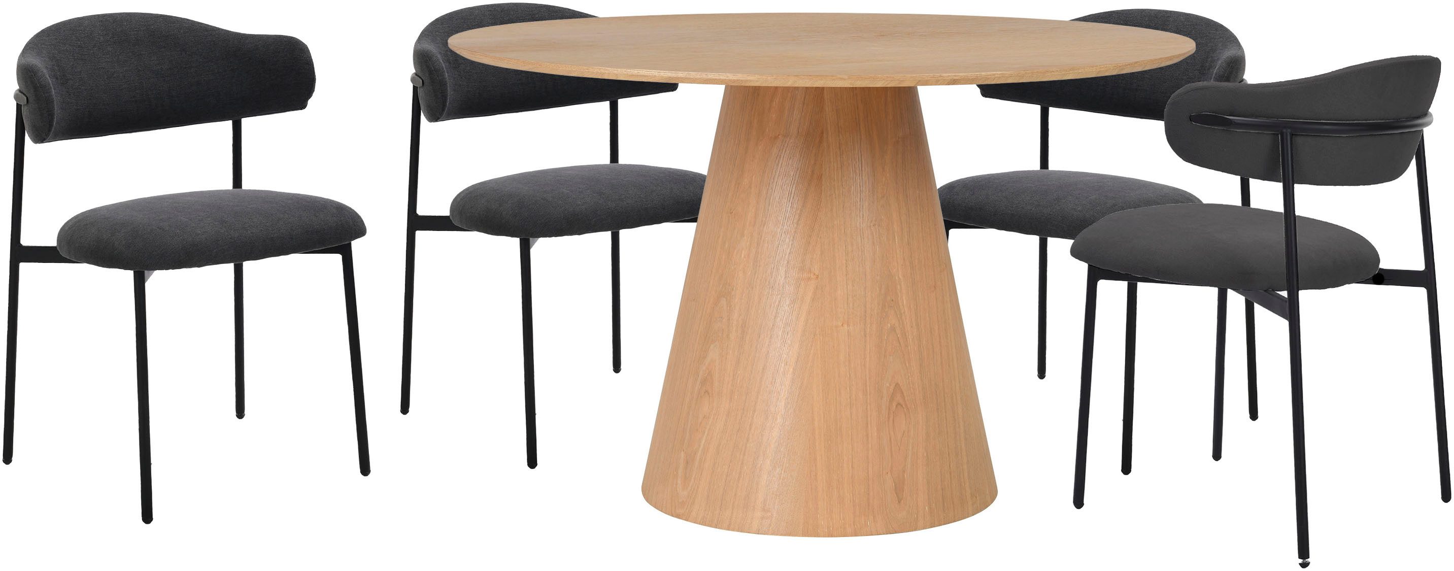 byLIVING Eettafel Rond met echt houtfineer eiken natuur, rond, diameter 120 cm