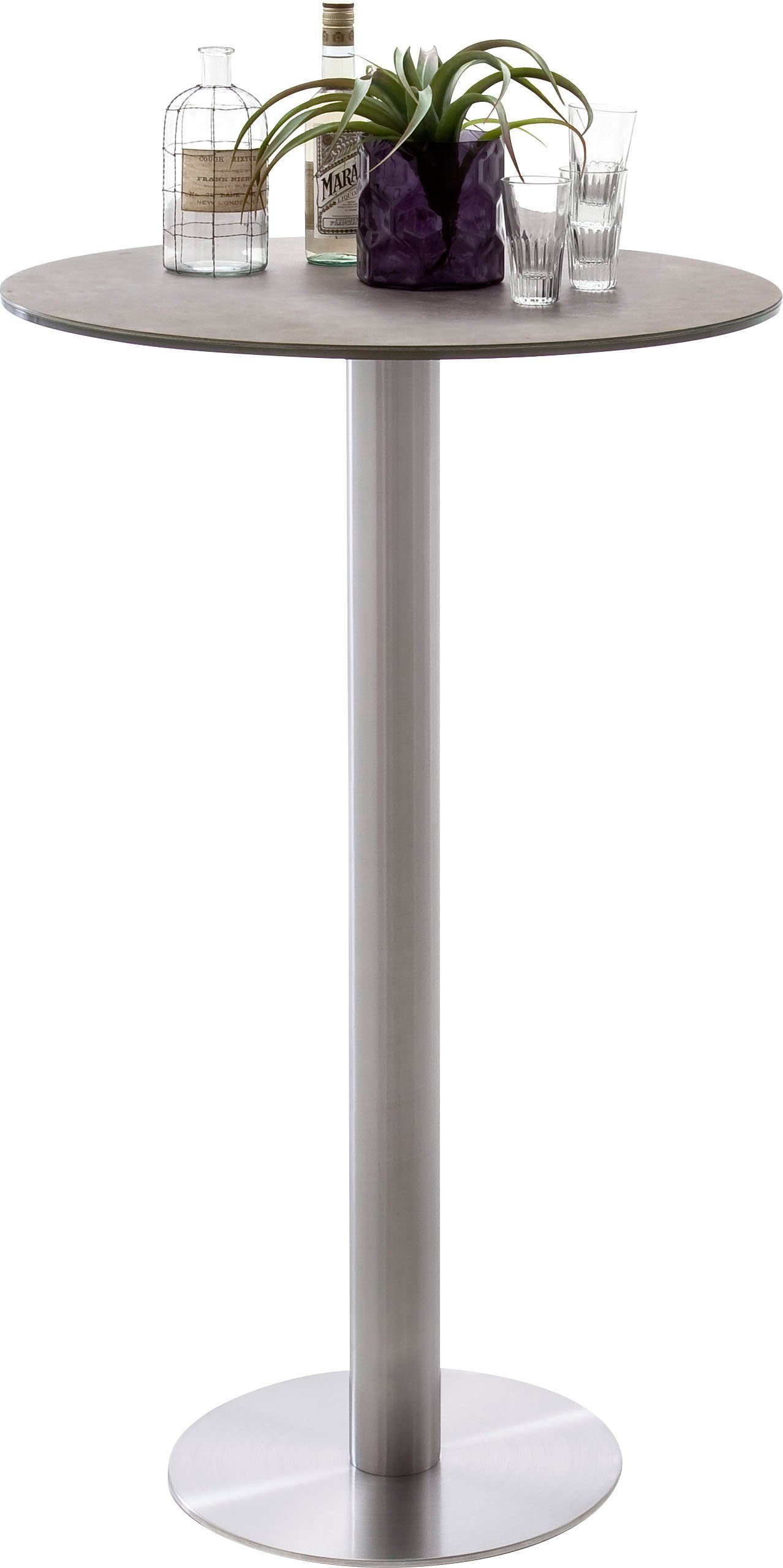 MCA furniture Bartafel Zarina Bartafel met vitrokeramiek tafelblad met edelstaal frame rechthoekige tafels maat 65 cm x 105 cm x 65 cm bruin