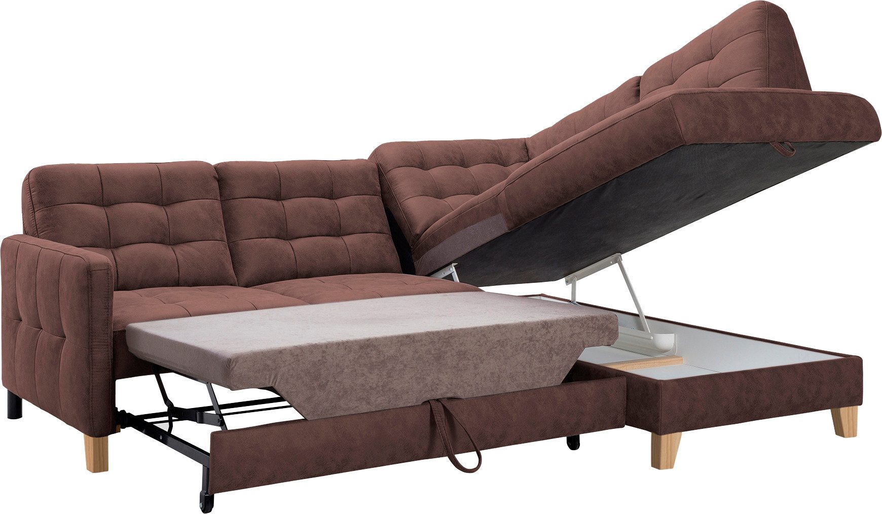 exxpo - sofa fashion Hoekbank Elio, compact en comfortabel, handig, tijdloos design, L-vorm